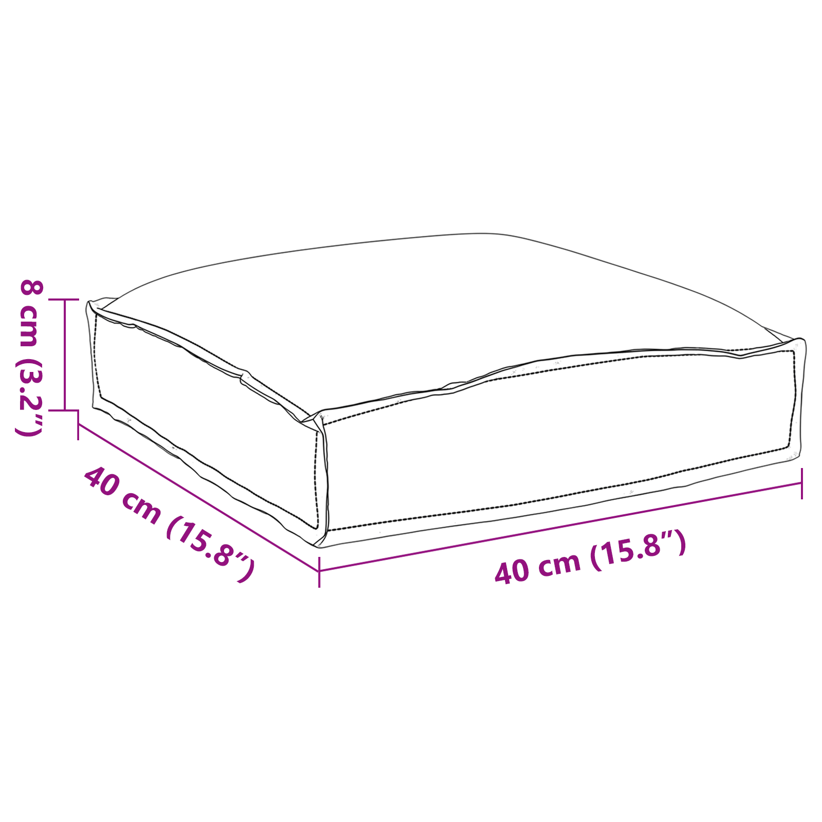 Pallet Cushions for Seat 2 pcs Wine Red 40x40x8 cm Oxford Fabric - Image 10