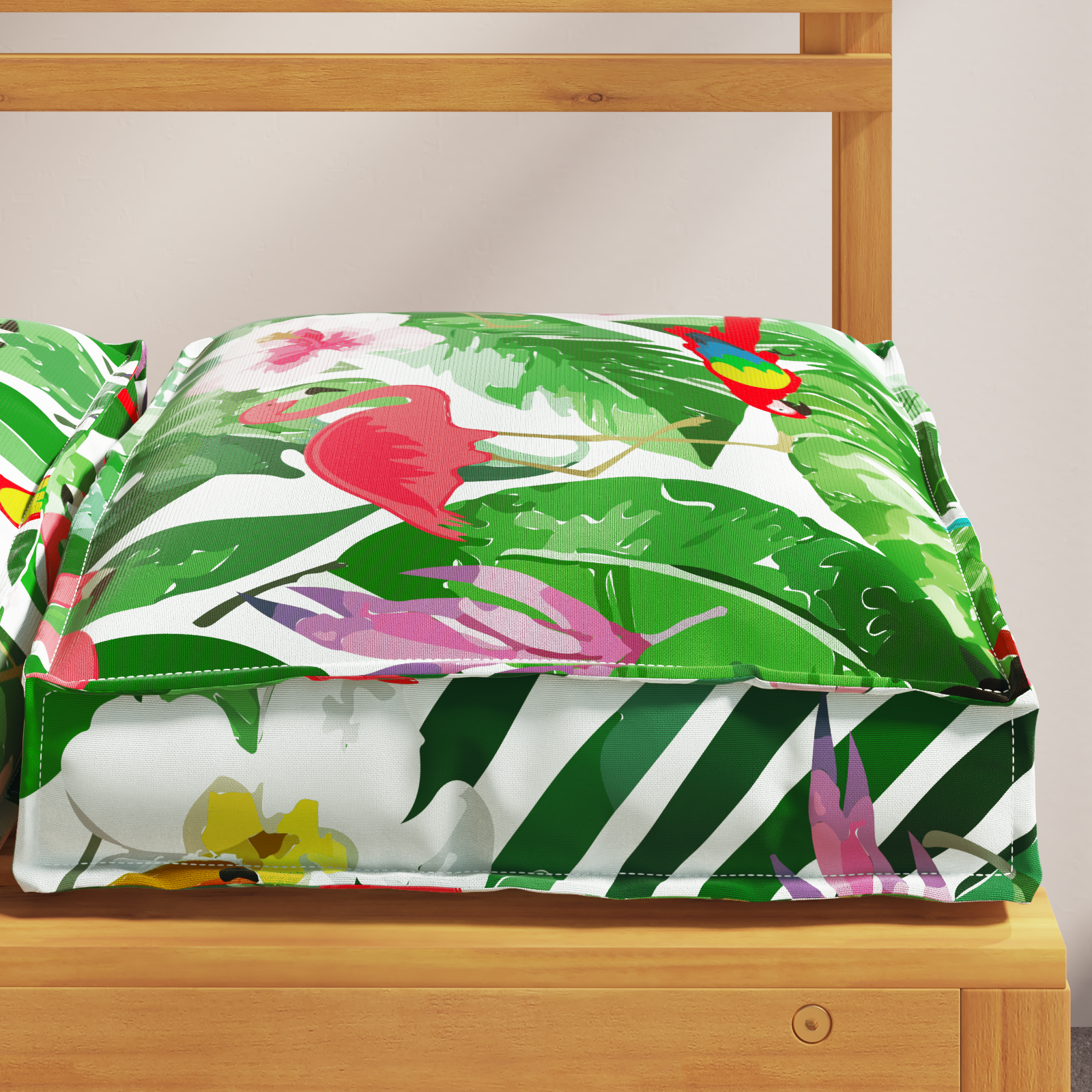 Pallet Cushions for Seat 2 pcs Tropical Jungle 40x40x8 cm Oxford Fabric - Image 4