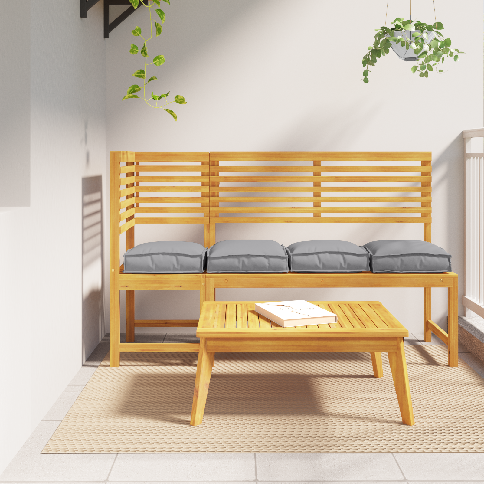 Palletkussens voor zit 4 stuks Grijs 40x40x8 cm Oxford stof