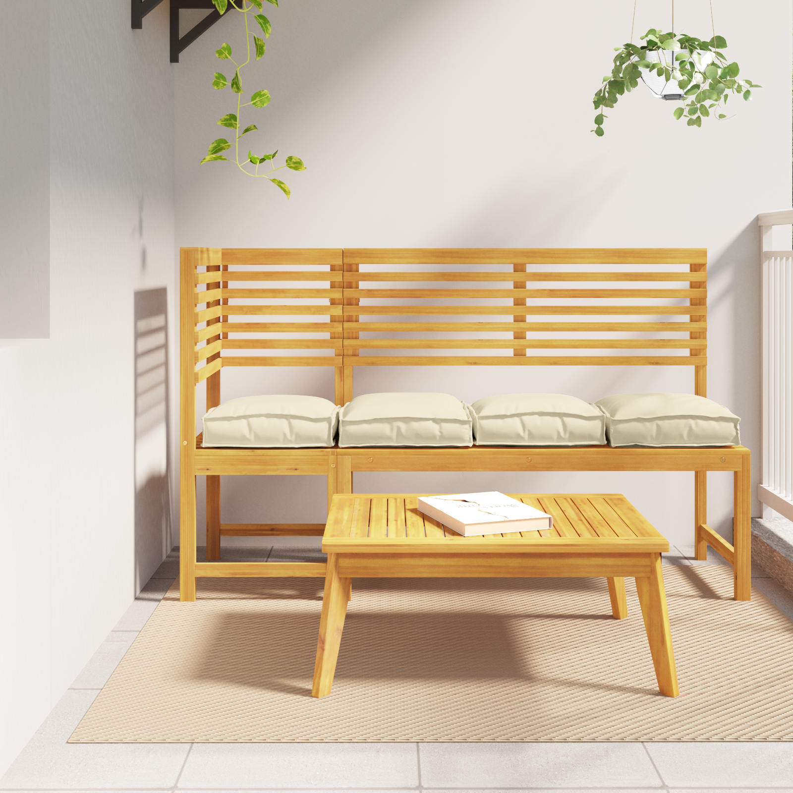 Palletkussens voor zitplaatsen 4 stuks Crème 40x40x8 cm Oxford stof