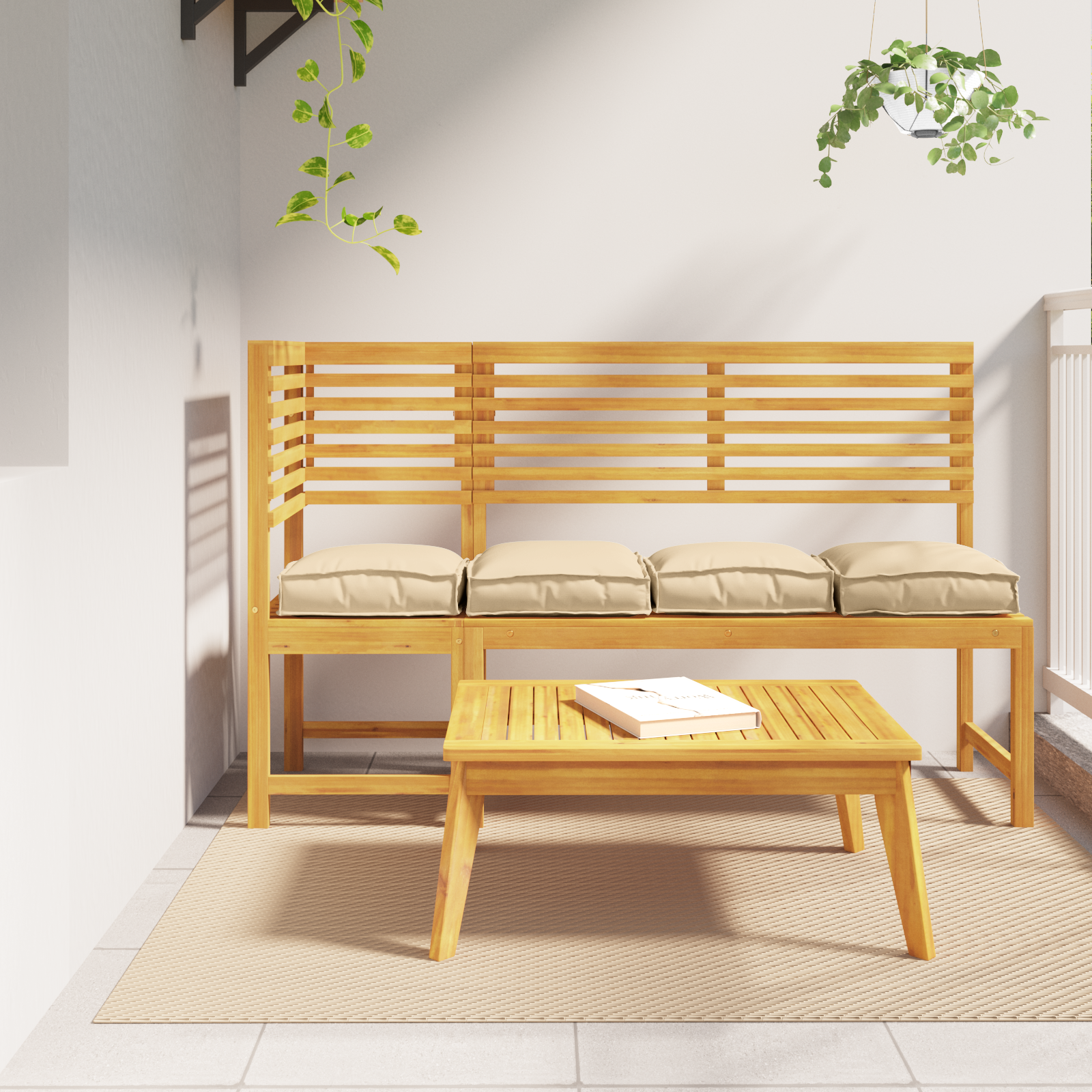 Pallet Cushions for Seat 4 pcs Beige 40x40x8 cm Oxford Fabric