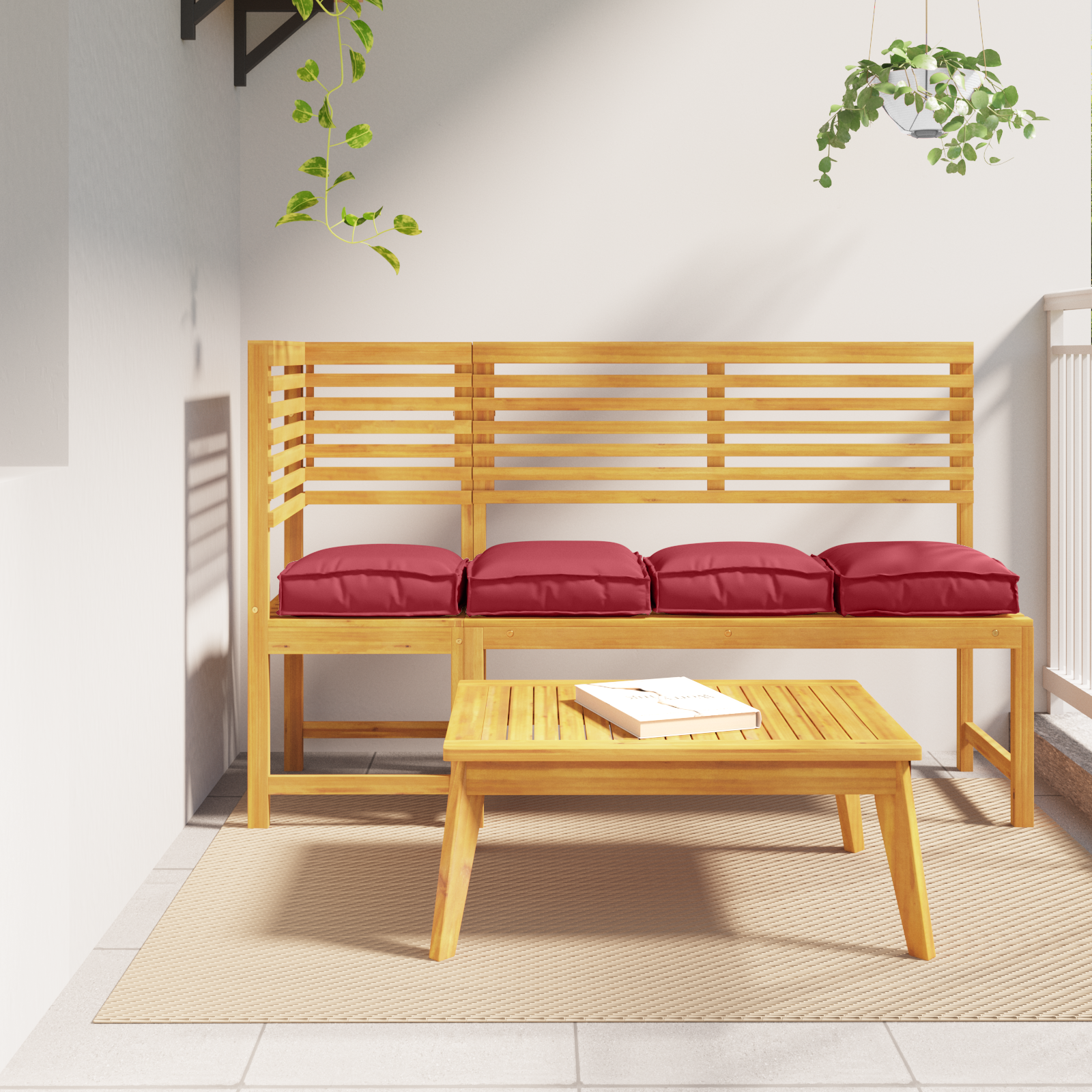 Thumbnail - vidaXL Palettenkissen für Sitz 4 Stück Weinrot 40 x 40 x 8 cm Oxford-Gewebe