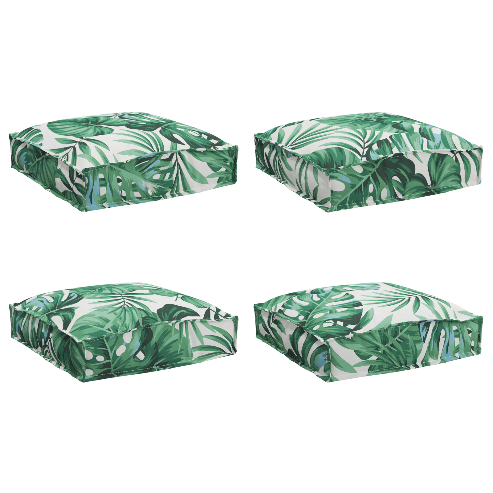 Thumbnail - vidaXL Paletten-Sitzkissen 4 Stk. Blattmuster 40x40x8 cm Oxford-Gewebe