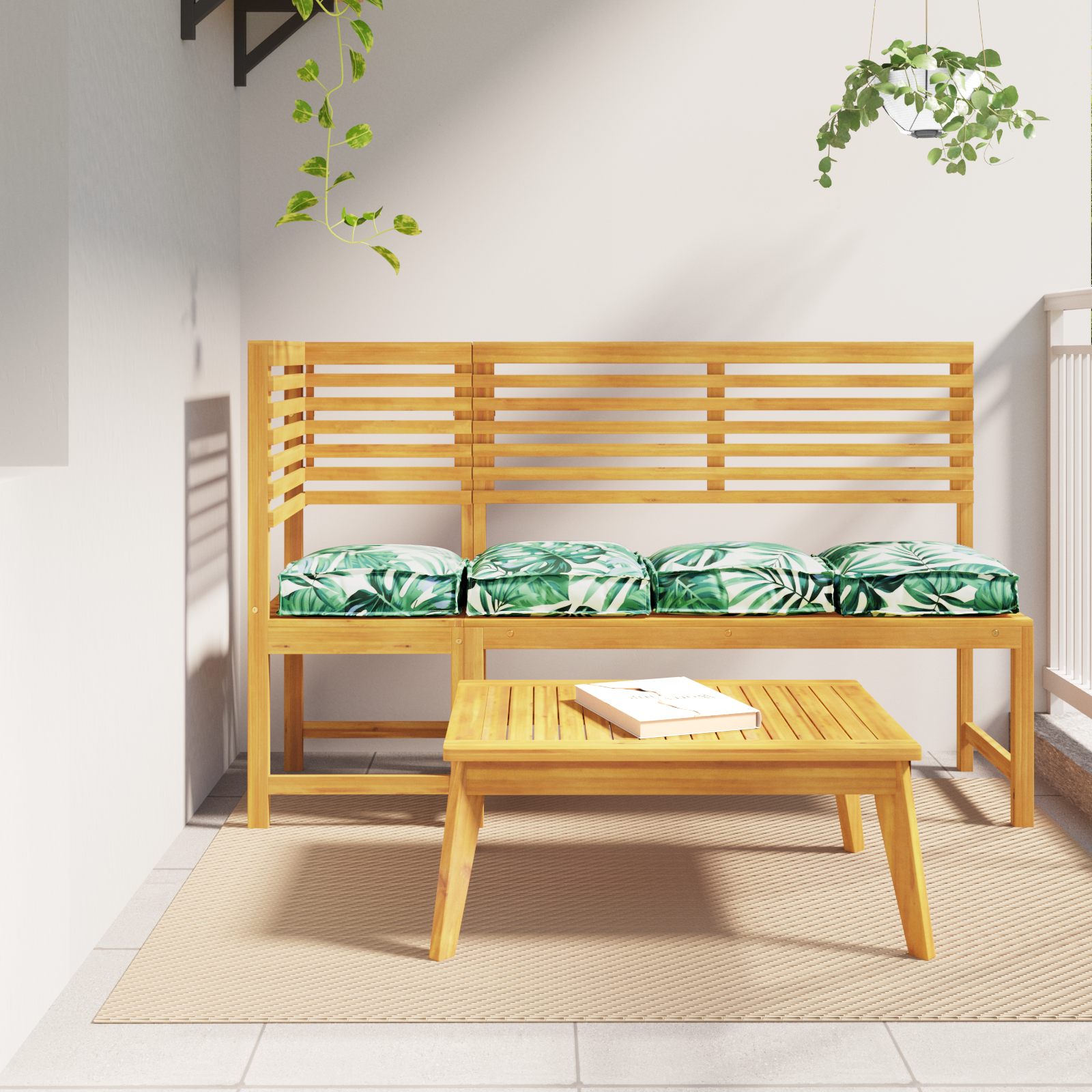 Thumbnail - vidaXL Paletten-Sitzkissen 4 Stk. Blattmuster 40x40x8 cm Oxford-Gewebe