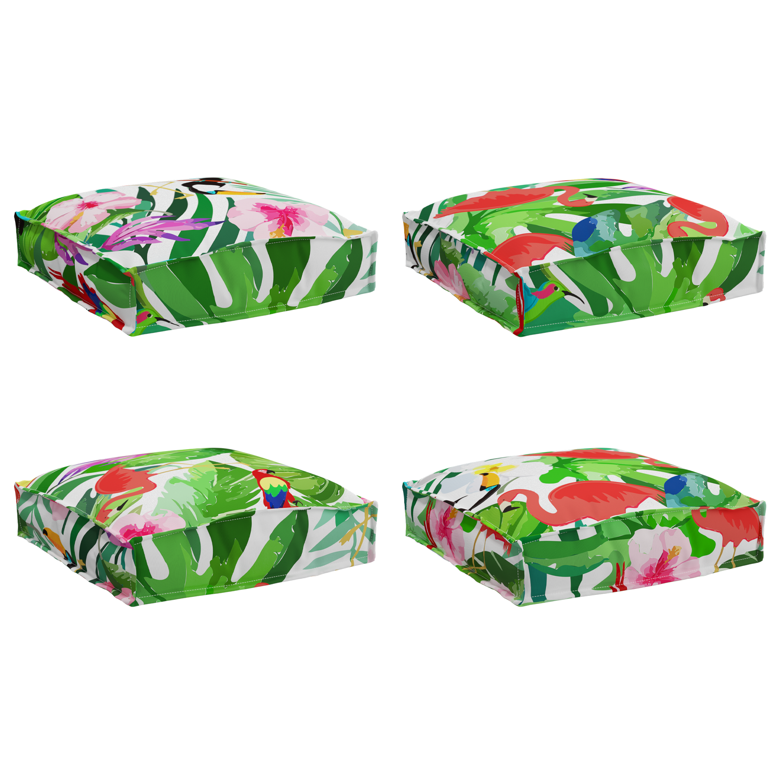 Pallet Cushions for Seat 4 pcs Tropical Jungle 40x40x8 cm Oxford Fabric - Image 2