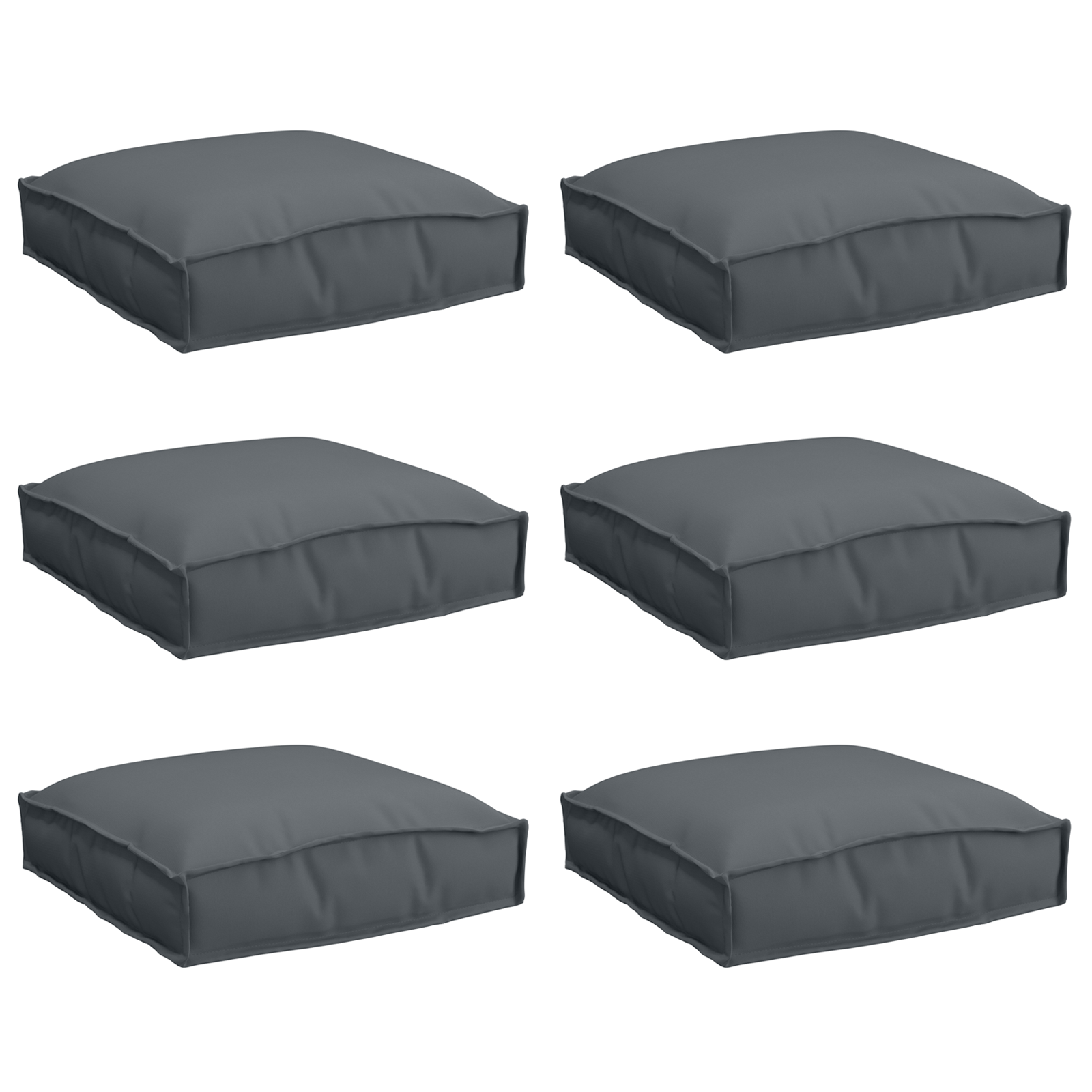 Pallet Cushions for Seat 6 pcs Anthracite 40x40x8 cm Oxford Fabric - Image 2