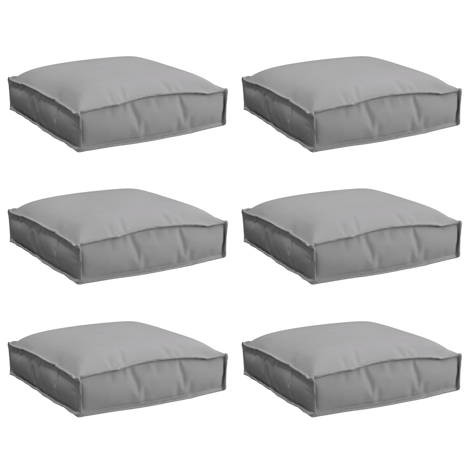 Pallet Cushions for Seat 6 pcs Grey 40x40x8 cm Oxford Fabric - Image 2