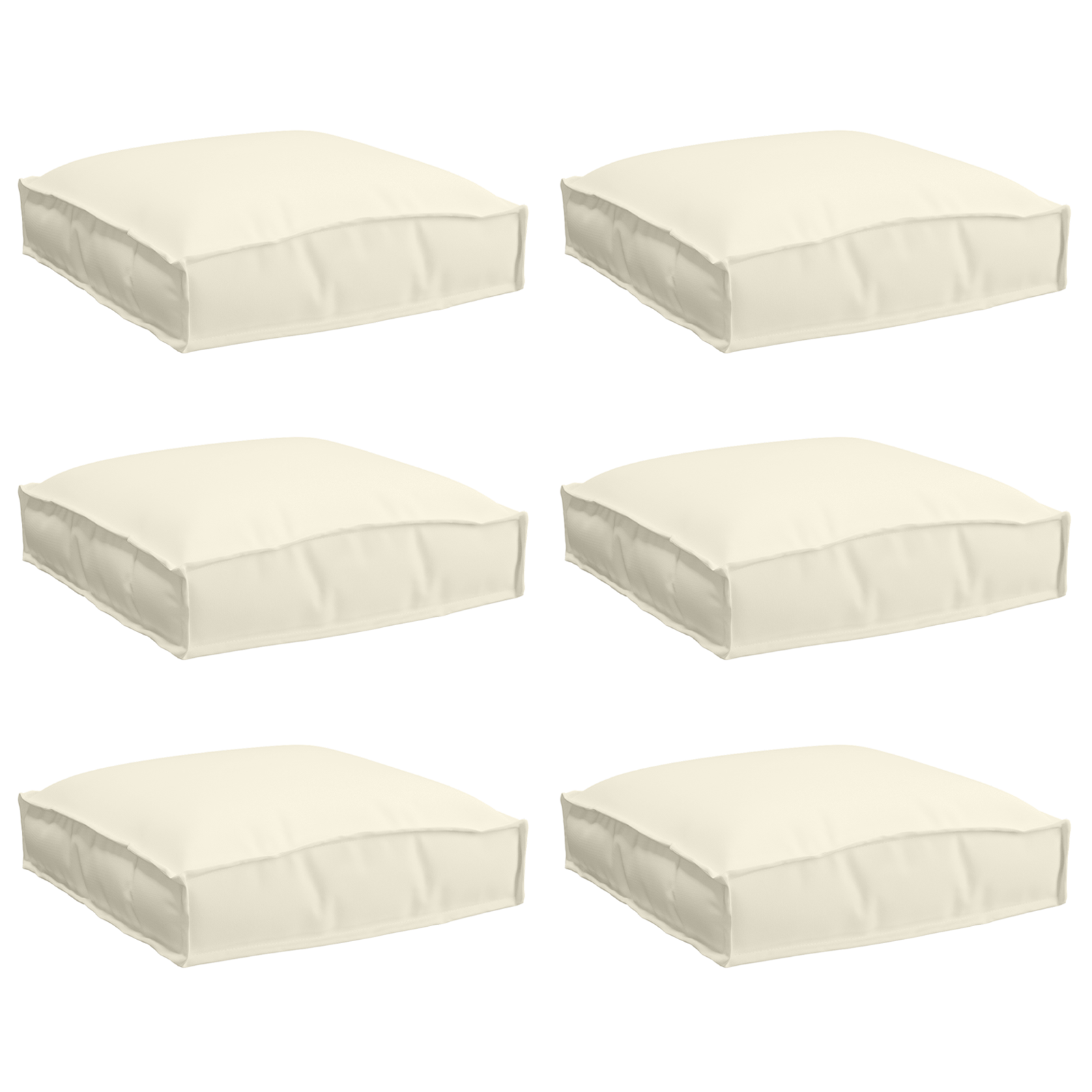 Pallet Cushions for Seat 6 pcs Cream 40x40x8 cm Oxford Fabric - Image 2