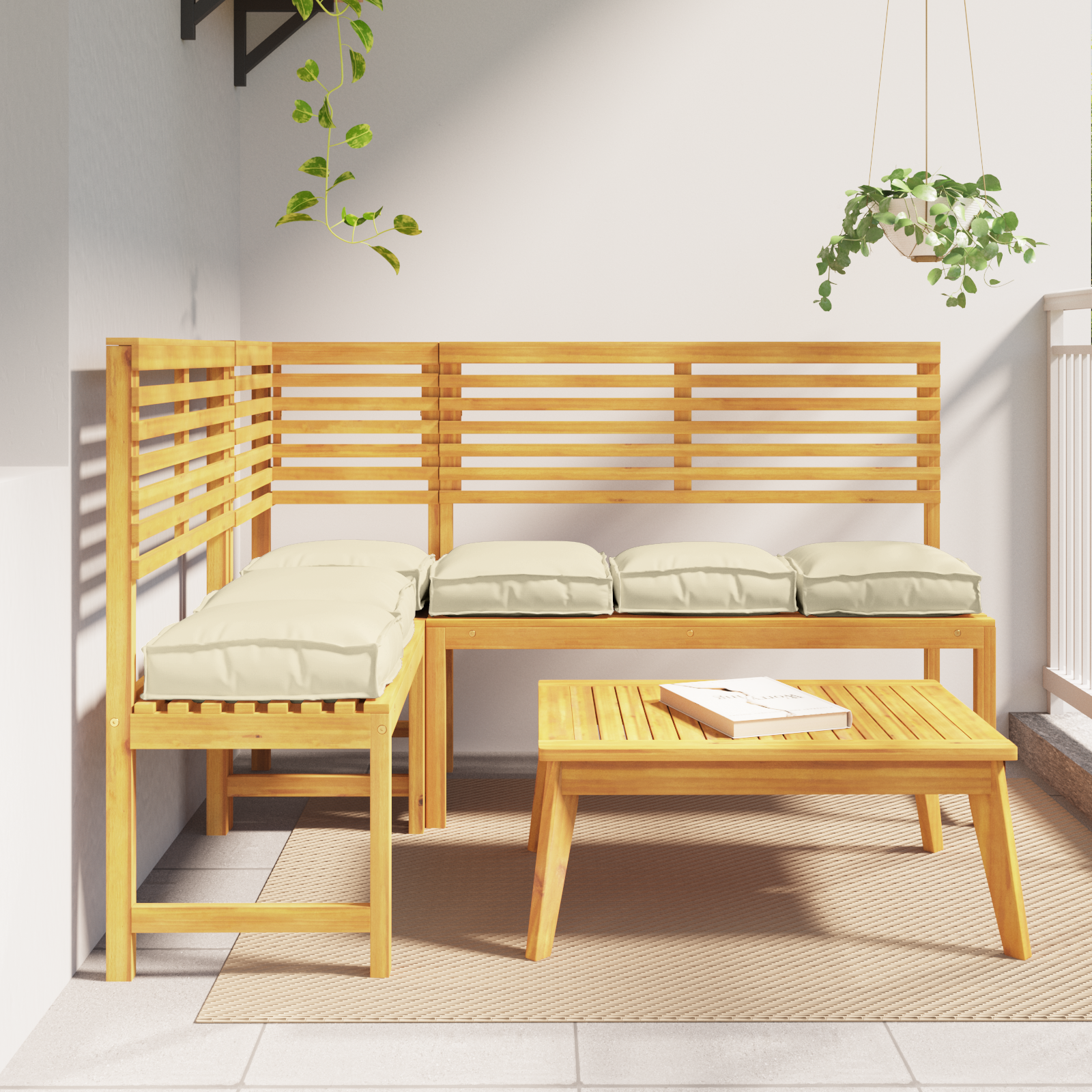 vidaXL Pernă pentru șezut din paleți 6 pcs Crem 40 x 40 x 8 cm