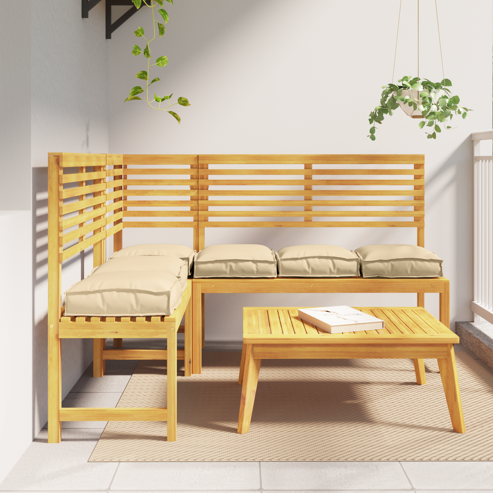 Palletkussens voor Zitplaatsen 6 stuks Beige 40x40x8 cm Oxford Stof