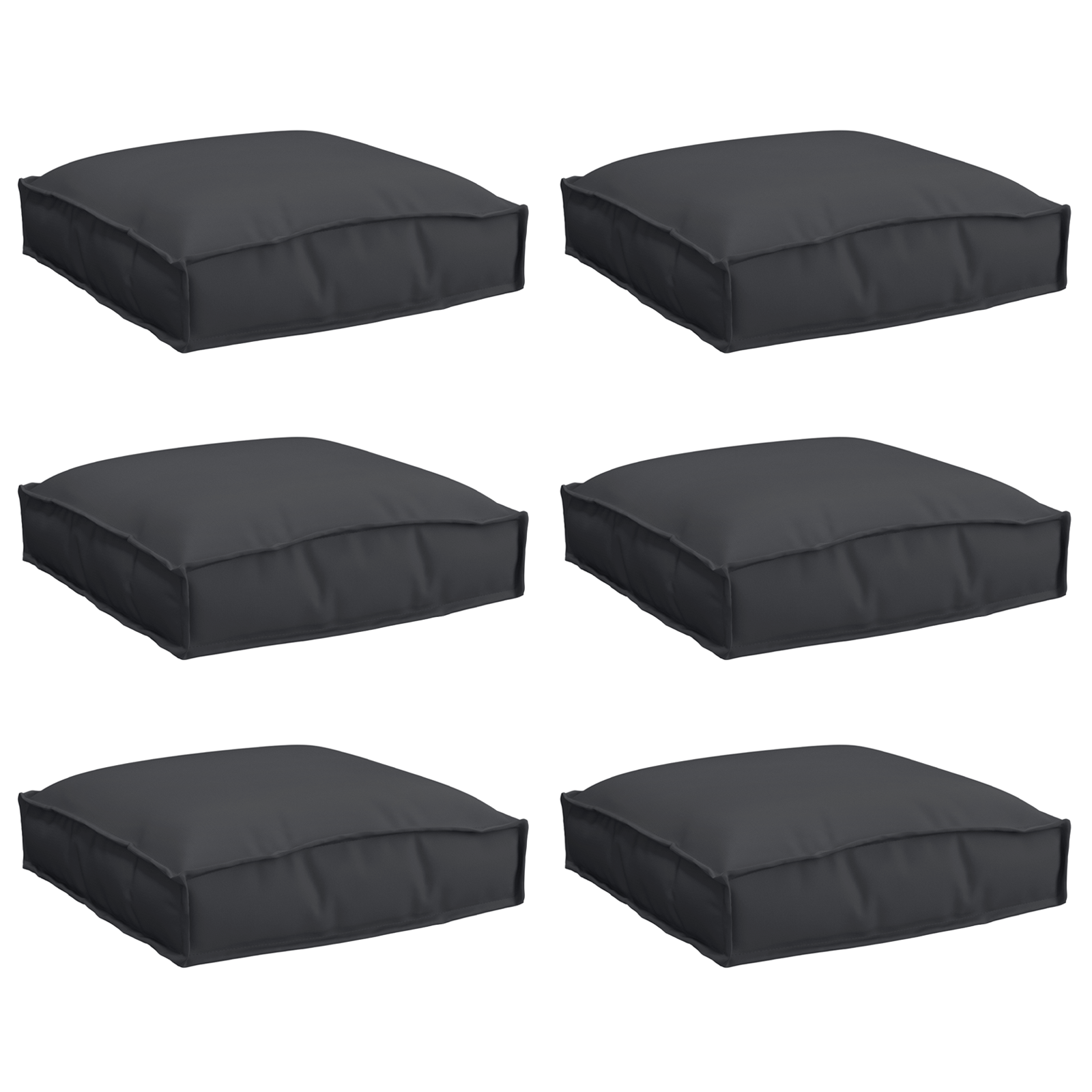 Pallet Cushions for Seat 6 pcs Black 40x40x8 cm Oxford Fabric - Image 2