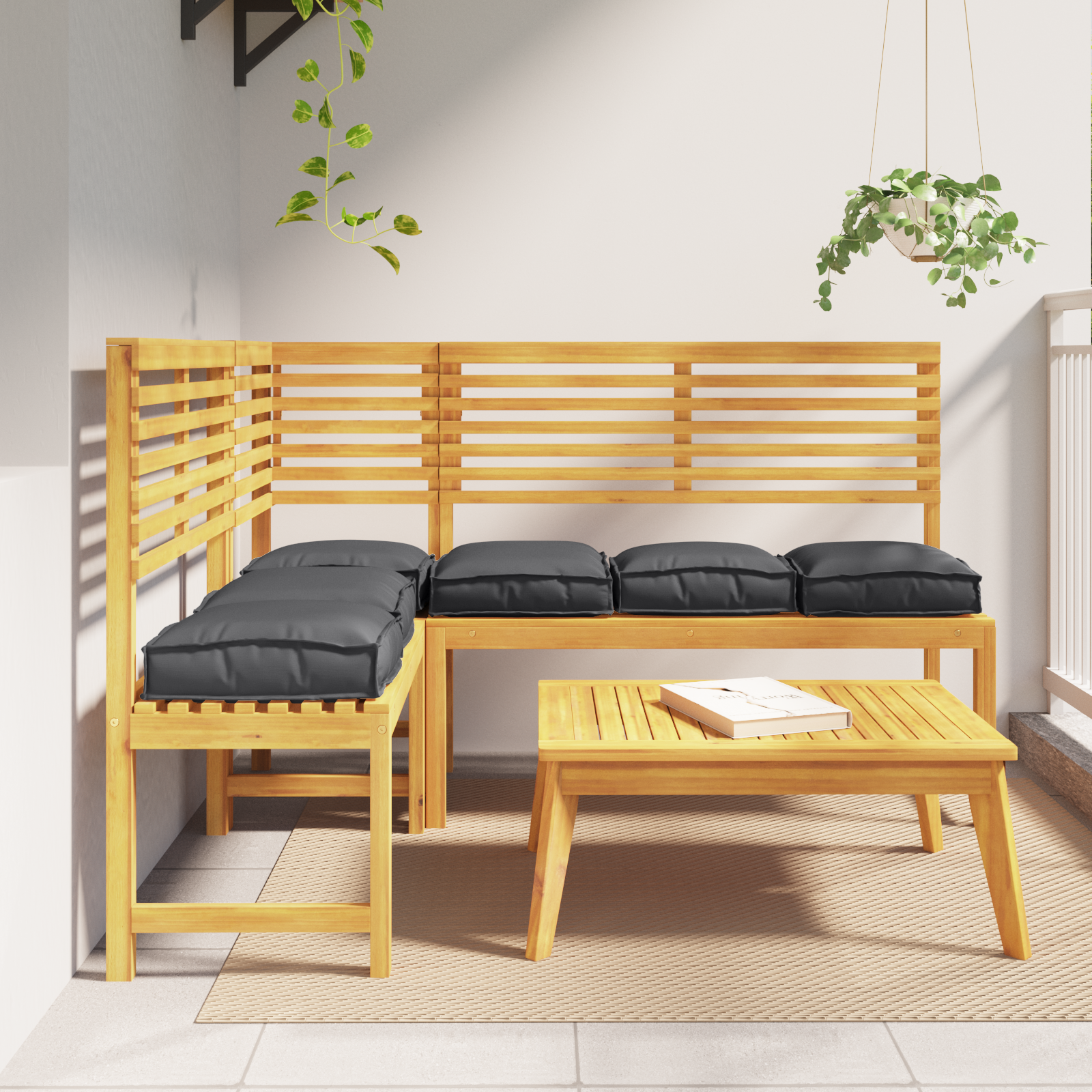Pallet Kussens voor Zitting 6 stuks Zwart 40x40x8 cm Oxford Stof