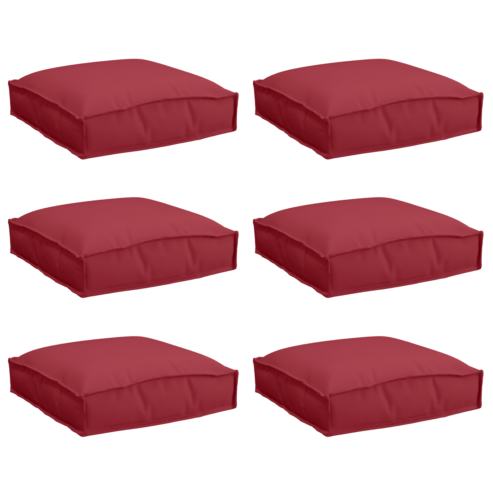 Pallet Cushions for Seat 6 pcs Wine Red 40x40x8 cm Oxford Fabric - Image 2