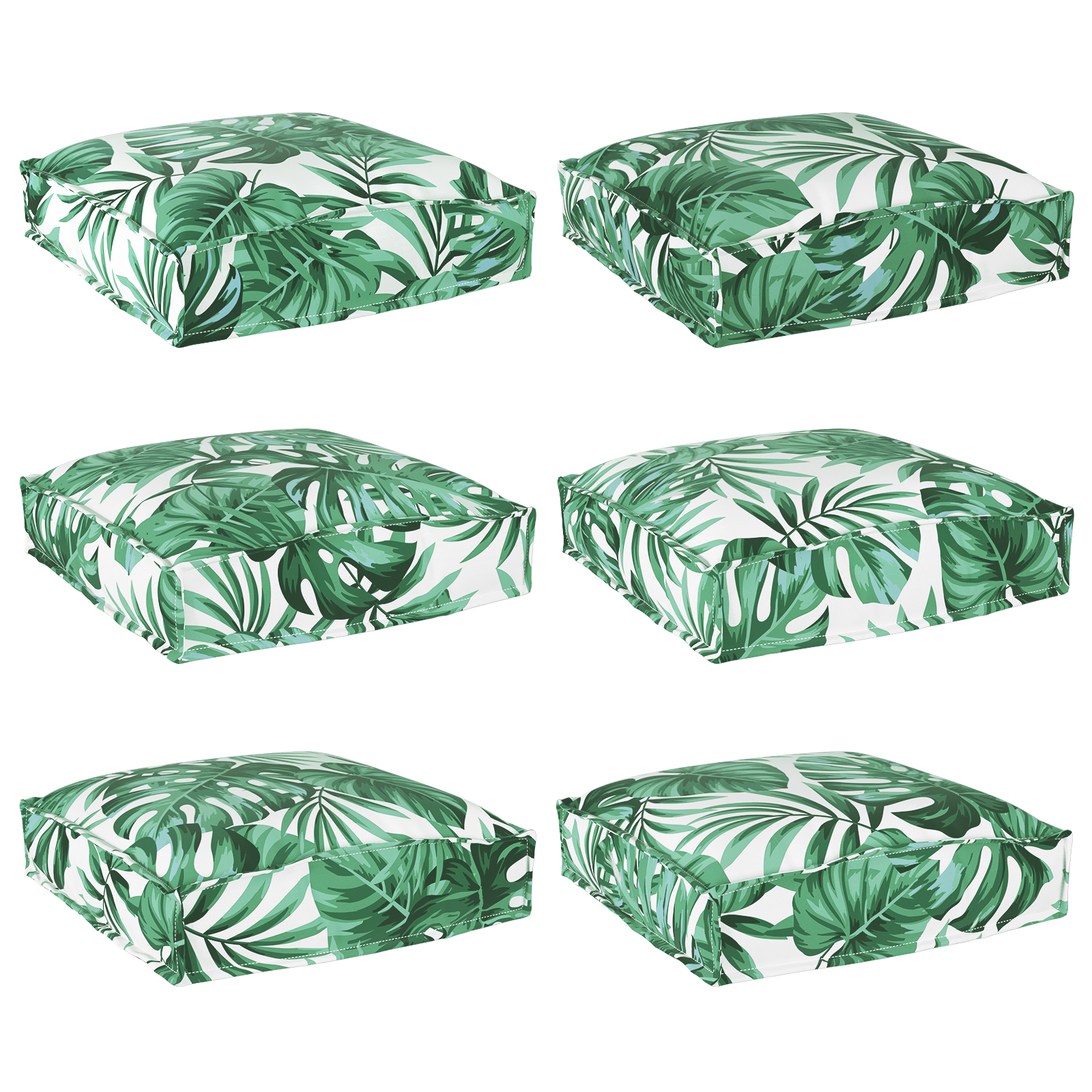 Pallet Cushions for Seat 6 pcs Leaf Pattern 40x40x8 cm Oxford Fabric - Image 2