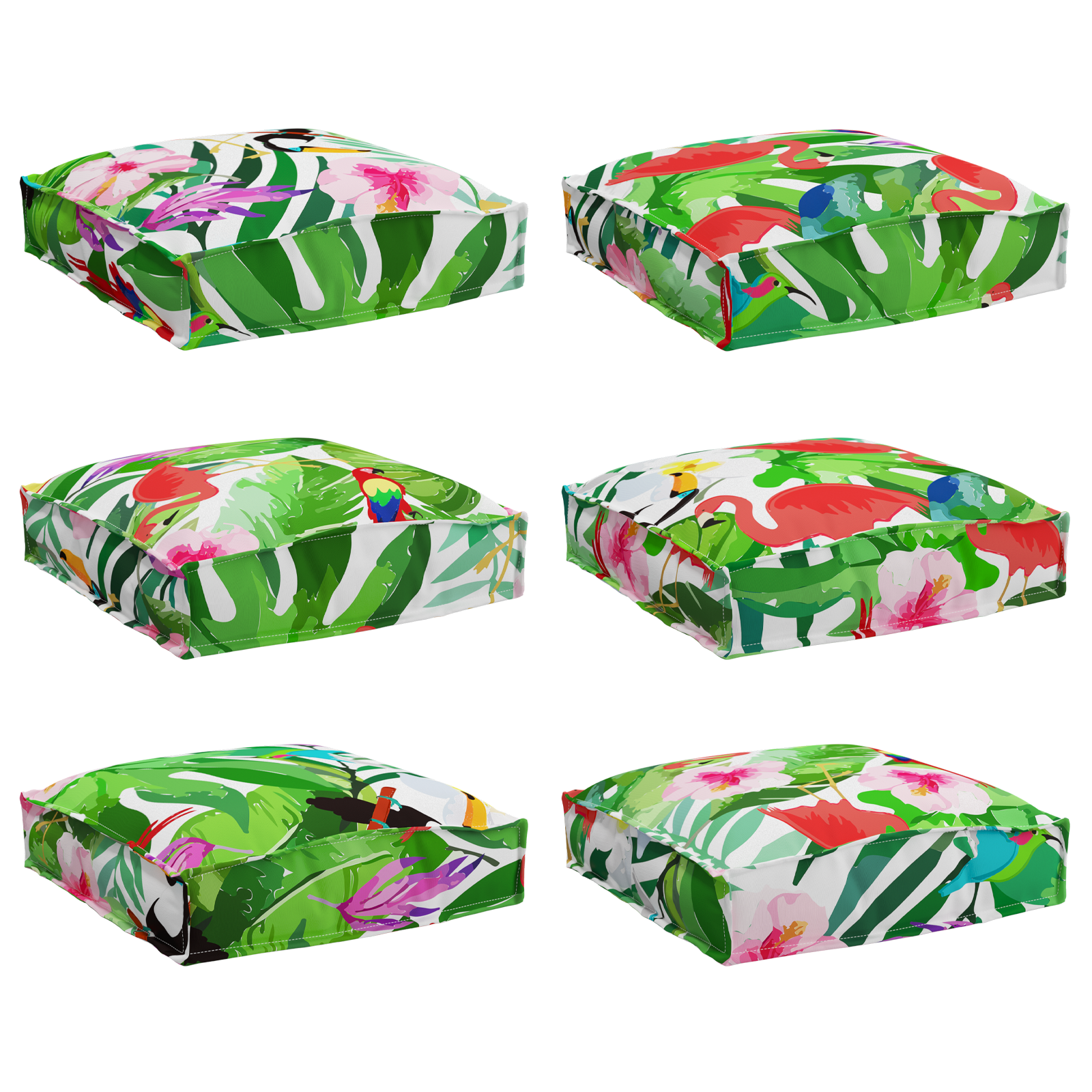 Pallet Cushions for Seat 6 pcs Tropical Jungle 40x40x8 cm Oxford Fabric - Image 2