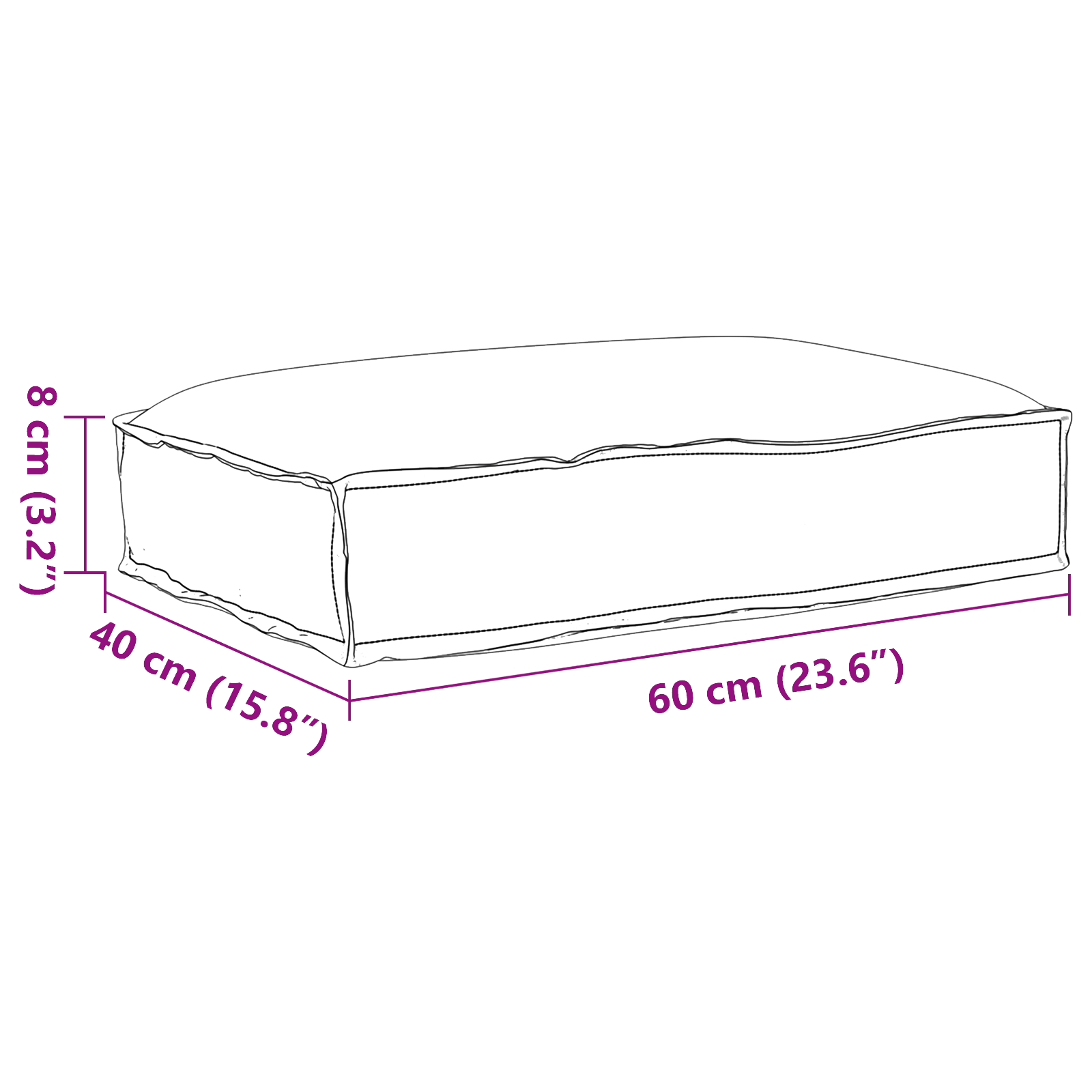 Kaubaaluse istmepadi Must 60 x 40 x 8 cm Oxfordi kangas - Image 7