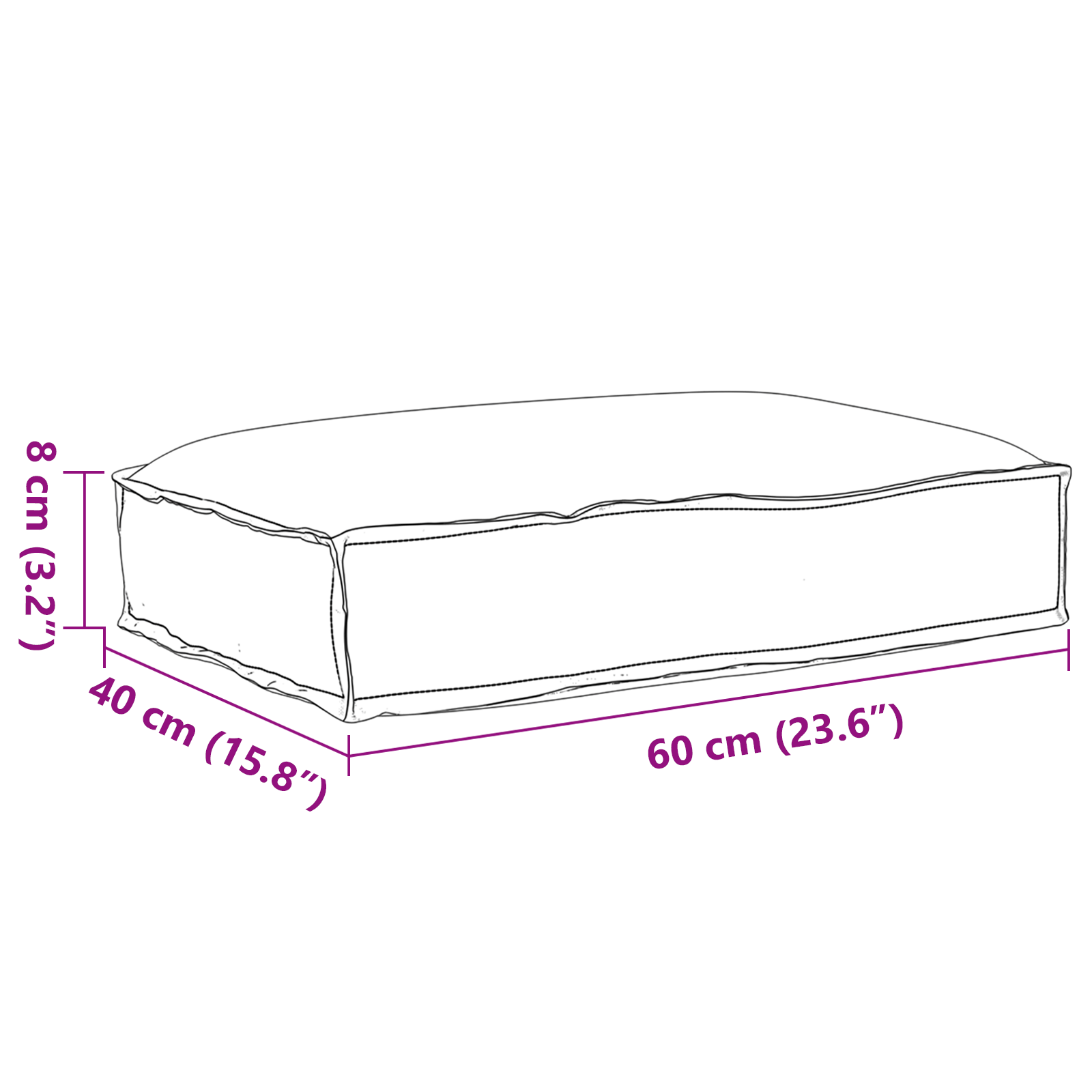 Kaubaaluse istmepadi Veinpunane 60 x 40 x 8 cm Oxfordi kangas - Image 6