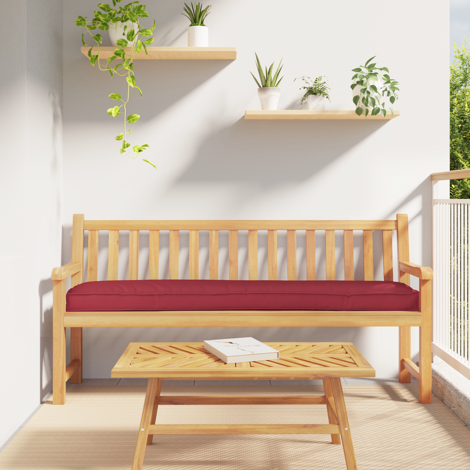 Palletkussen voor Bank wijnrood 180x40x8 cm Oxford Stof