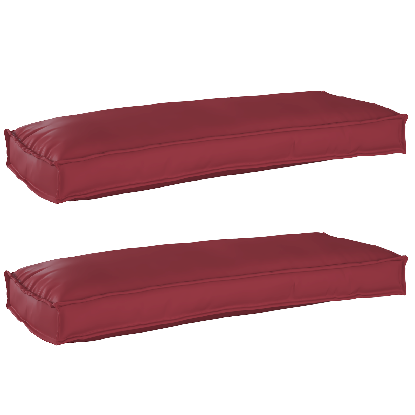Pallet Kussens voor Bank 2 stuks Wijnrood 100x40x8 cm Oxford Stof