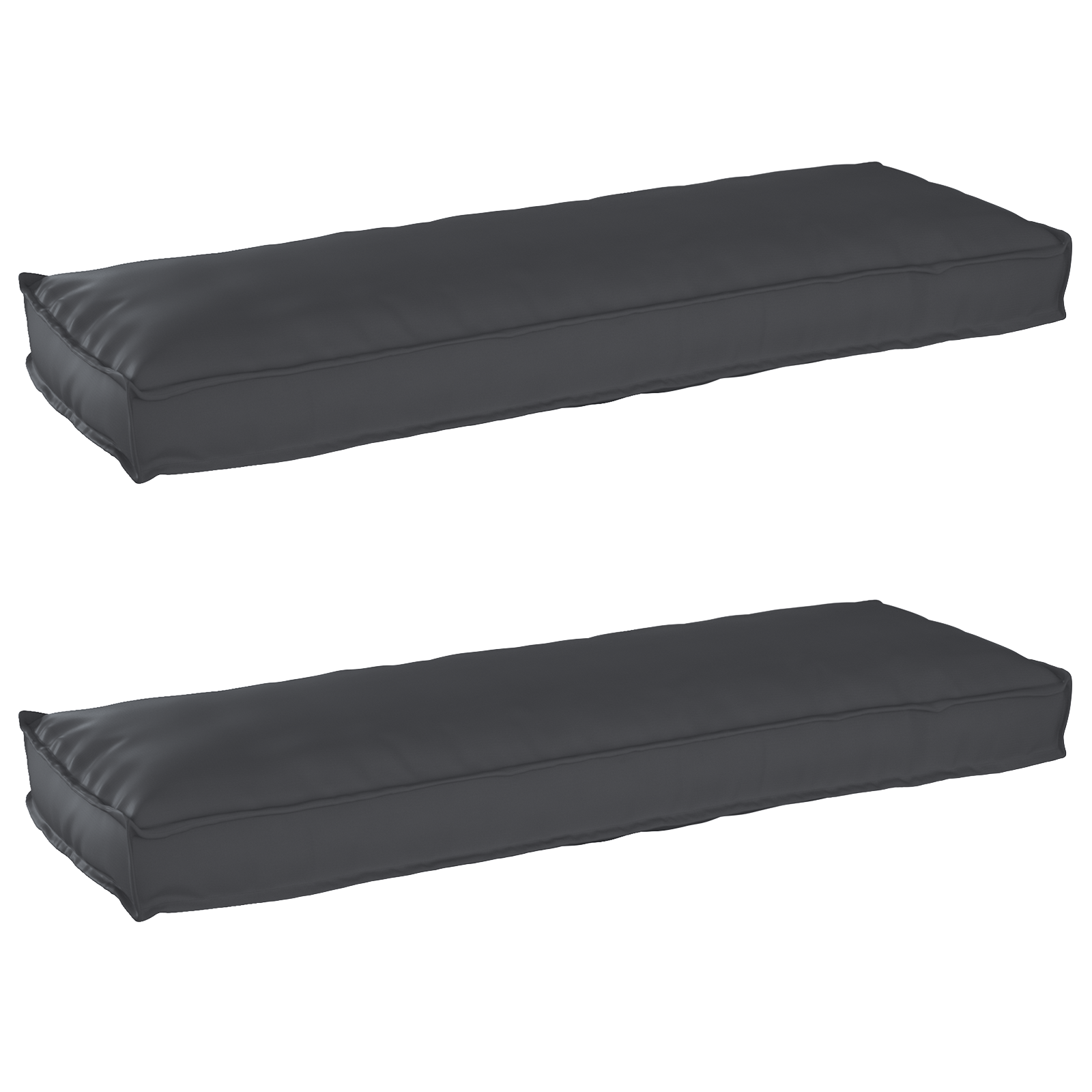 Pallet Cushions for Bench 2 pcs Black 120x40x8 cm Oxford Fabric