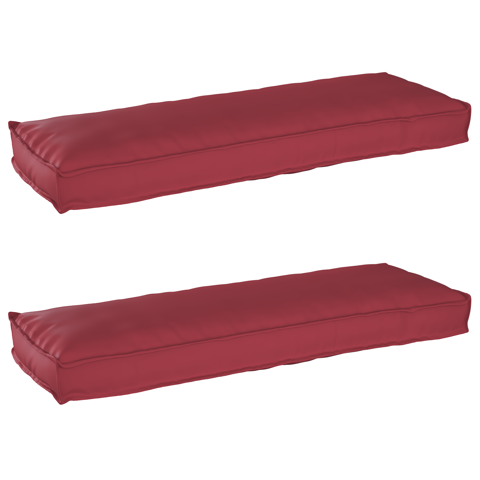 Palletkussens voor Bank 2 stuks Bordeauxrood 120x40x8 cm Oxford Stof