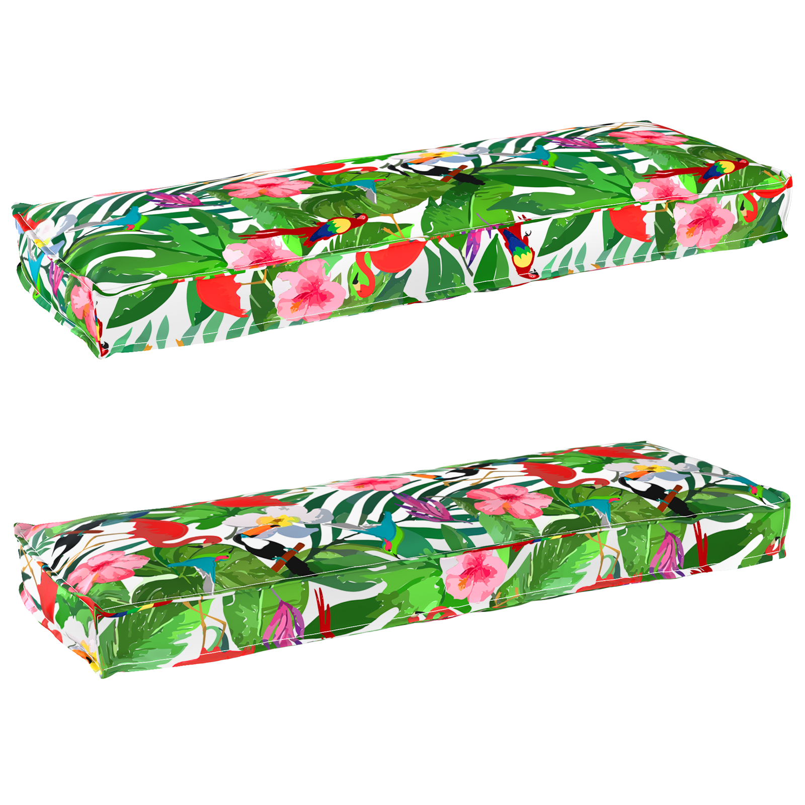 Palletkussens voor Bank 2 stuks Tropisch Jungle 120x40x8 cm Oxford Stof