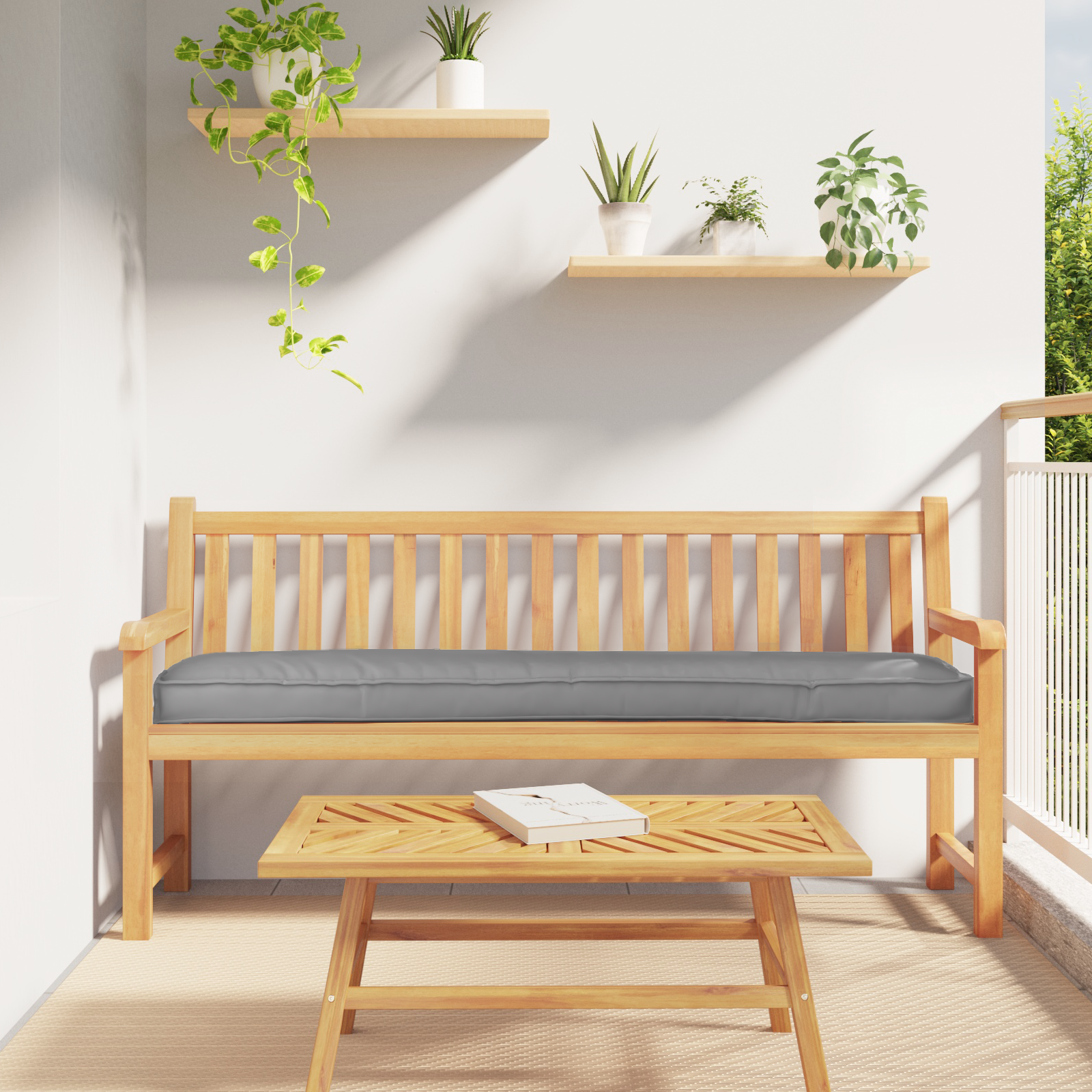 Pallet Kussens voor Bank 2 stuks Grijs 180x40x8 cm Oxford Stof