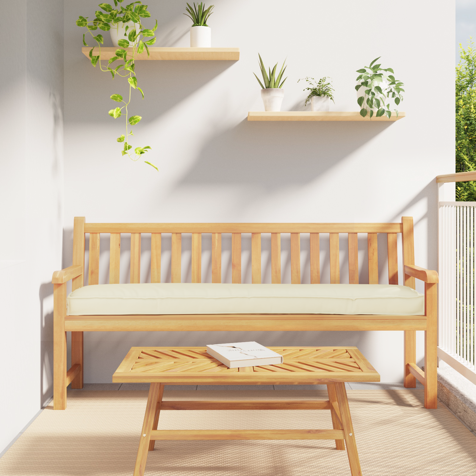 Palletkussens voor Bank 2 stuks Crème 180x40x8 cm Oxford Stof