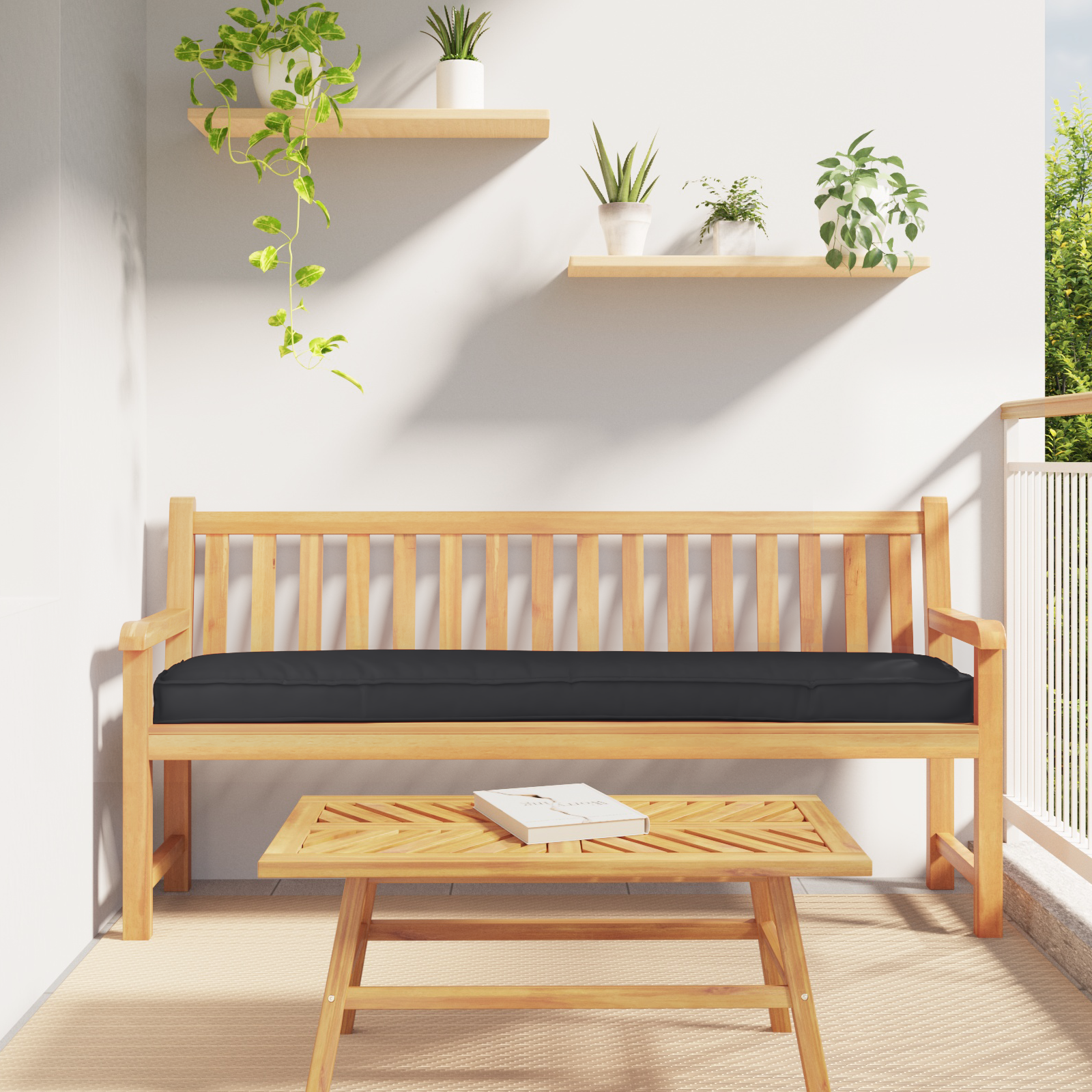 Palletkussens voor Bank 2 stuks Zwart 180x40x8 cm Oxford Stof