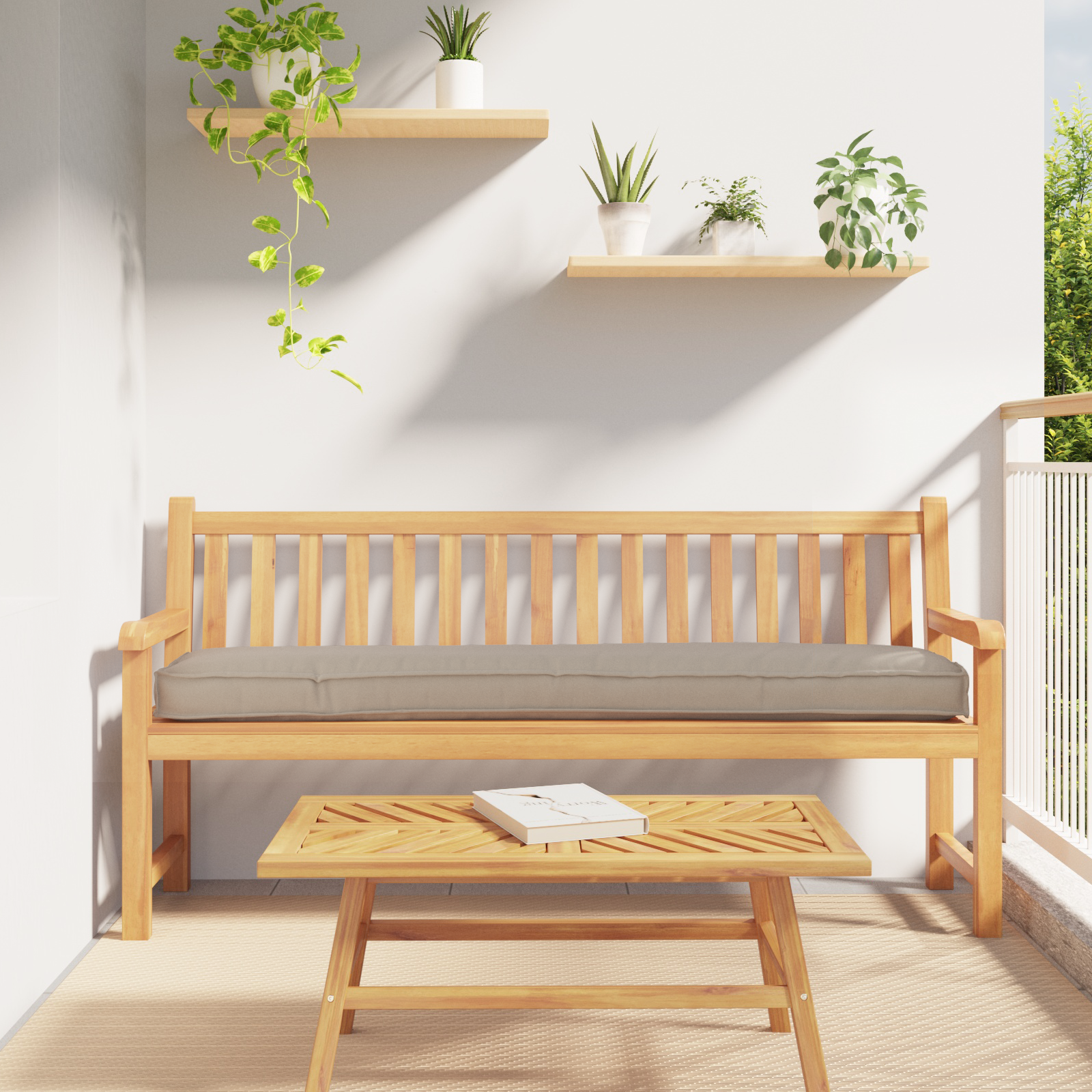 Pallet Kussens voor Bank 2 stuks Taupe 180x40x8 cm Oxford Stof