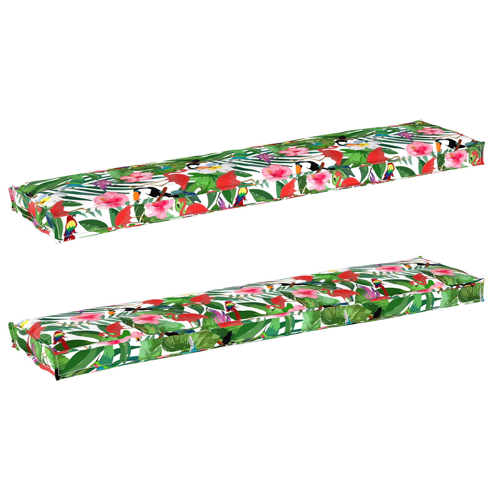 Pallet Cushions for Bench 2 pcs Tropical Jungle 180x40x8 cm Oxford Fabric - Image 2