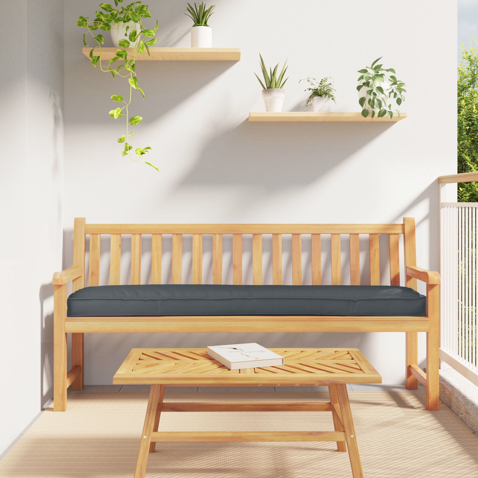 Thumbnail - vidaXL Pallet Kissen für Bank 2 Stück Anthrazit 200x40x8 cm Oxford-Stoff