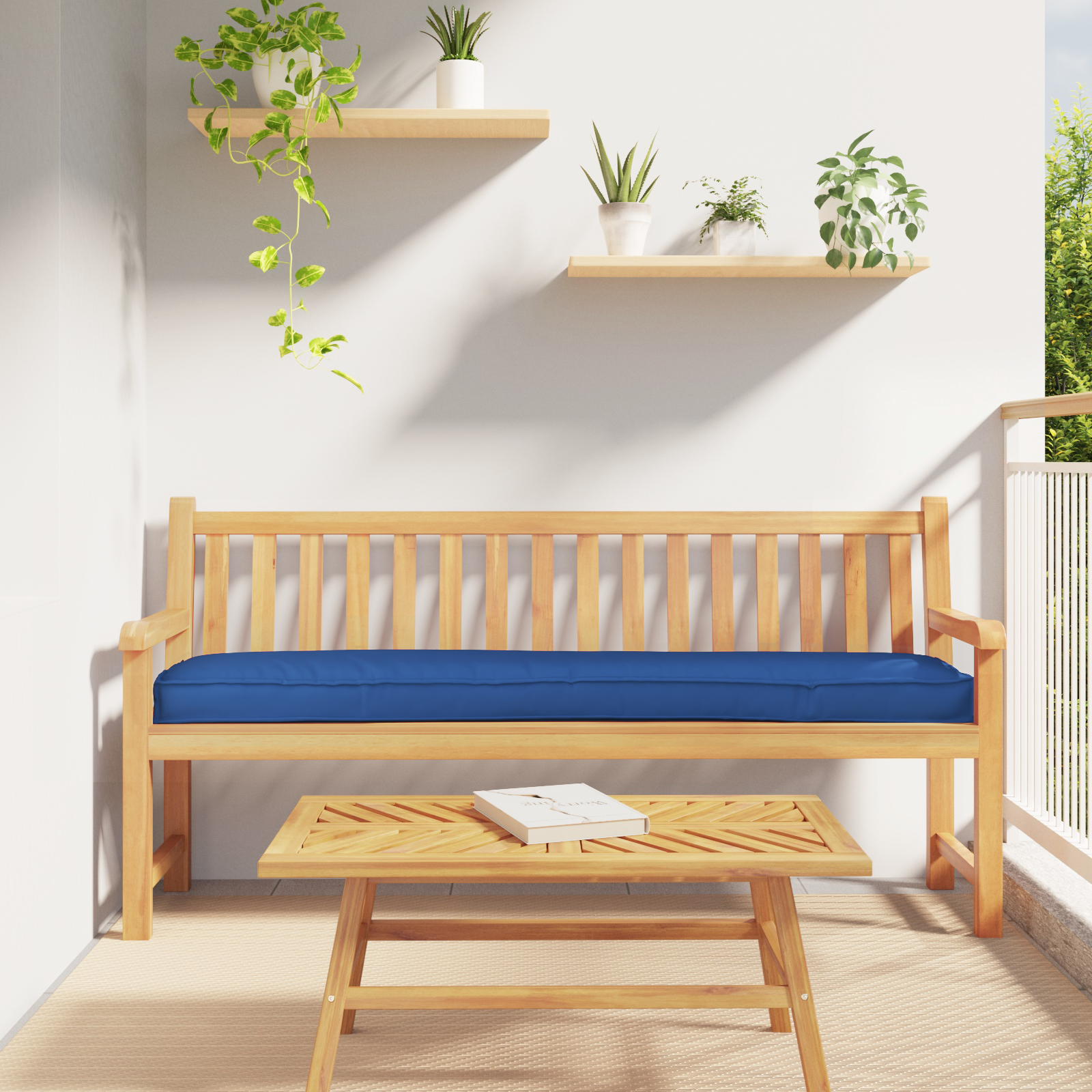 Thumbnail - vidaXL Pallet Kissen für Bank 2 Stück Königsblau 200x40x8 cm Oxford-Stoff