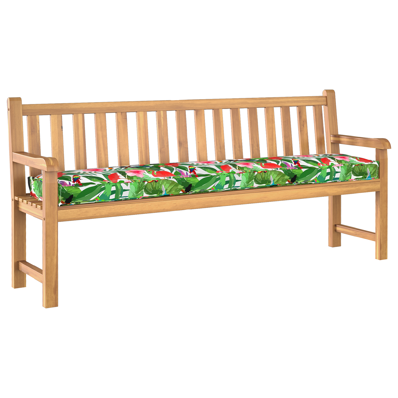 Thumbnail - vidaXL Pallet Kissen für Bank 2 Stück Tropischer Dschungel 200x40x8 cm Oxford Gewebe