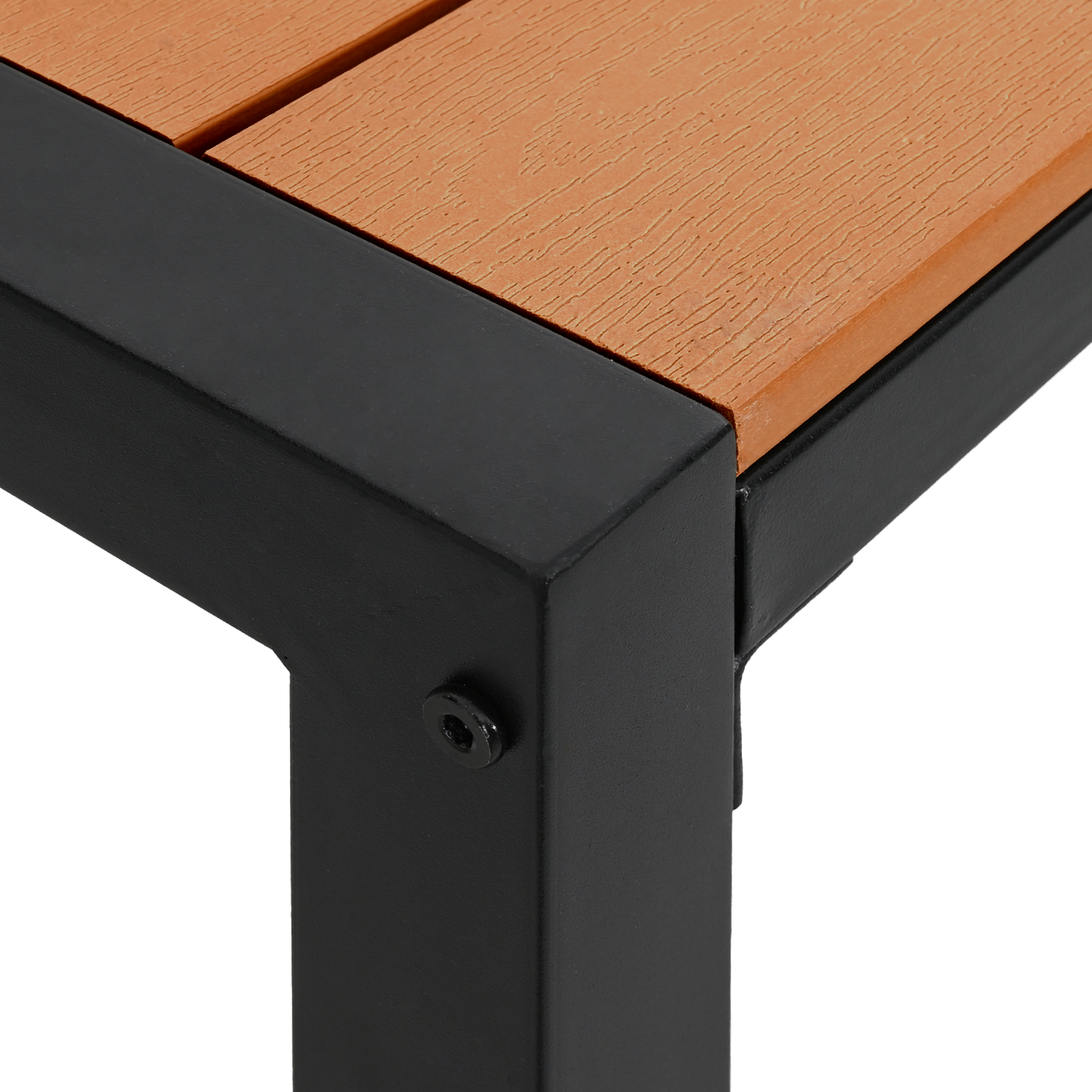 3 Piece Garden Dining Set Steel and WPC Brown - Image 9