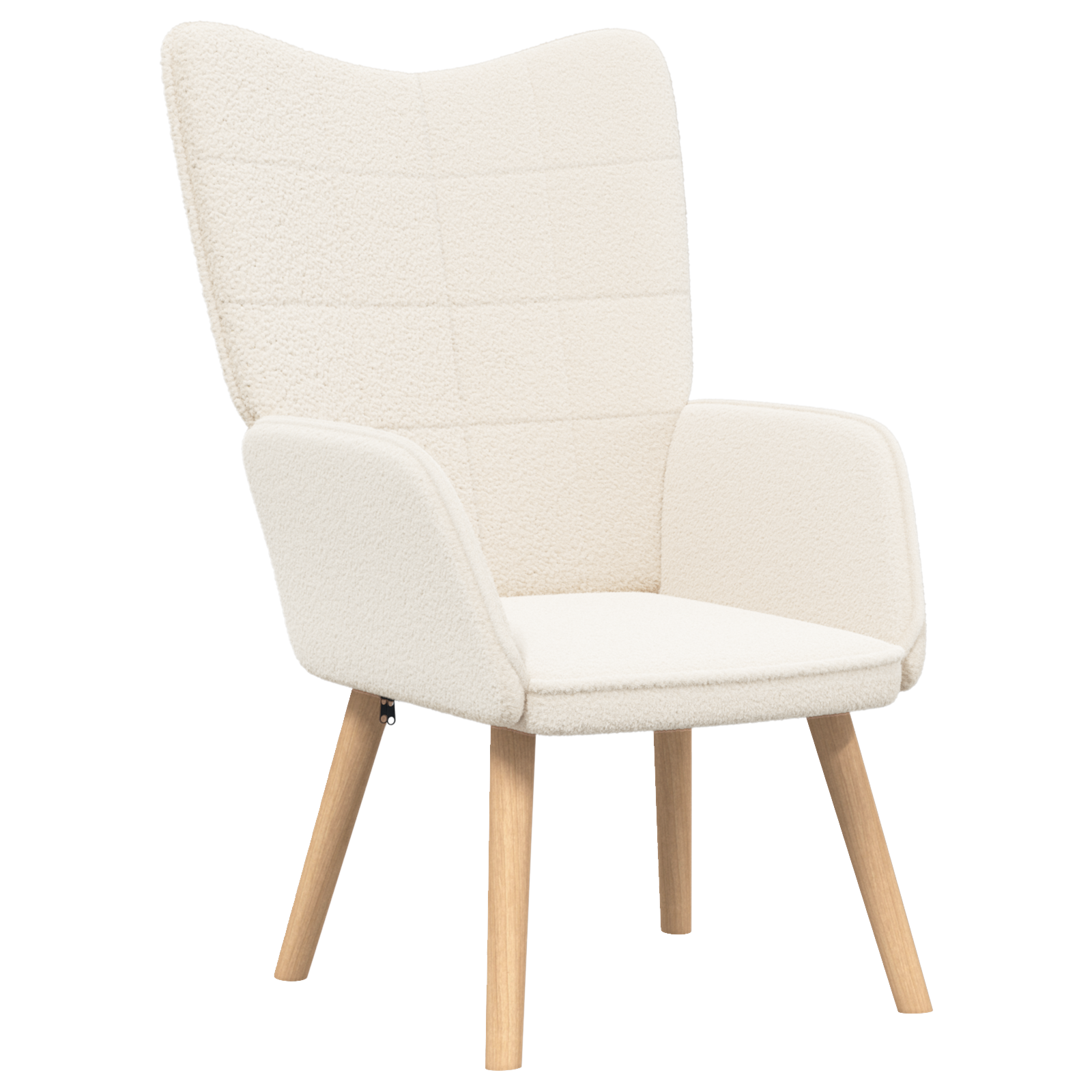 Relaxing Chair Cream Curly Wool-like Fabric - Image 2