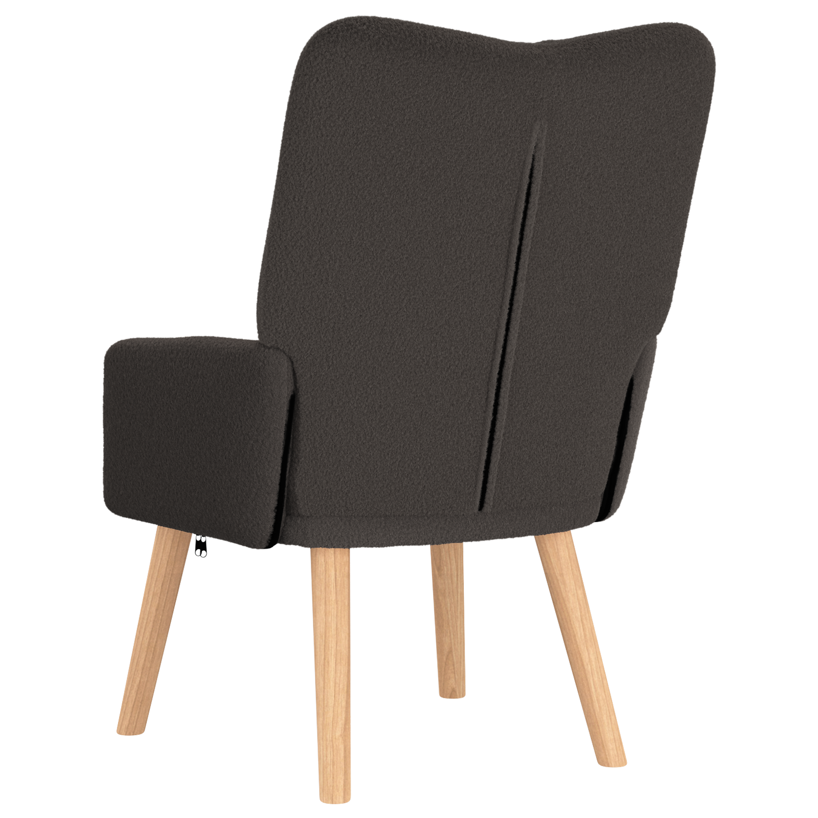 Relaxing Chair Dark Grey Curly Wool-like Fabric - Image 6