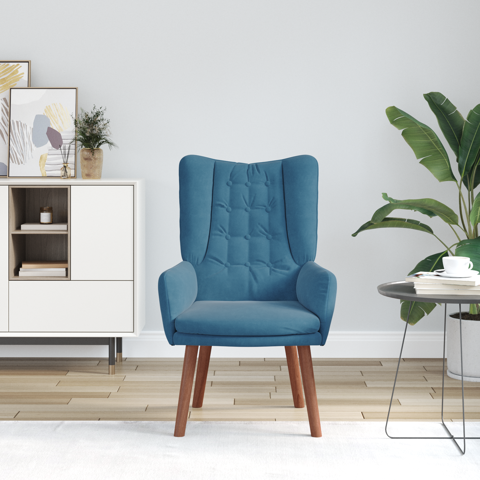 lenestol Blå 63 x 67 x 94 cm Fløyel - Bilde 3