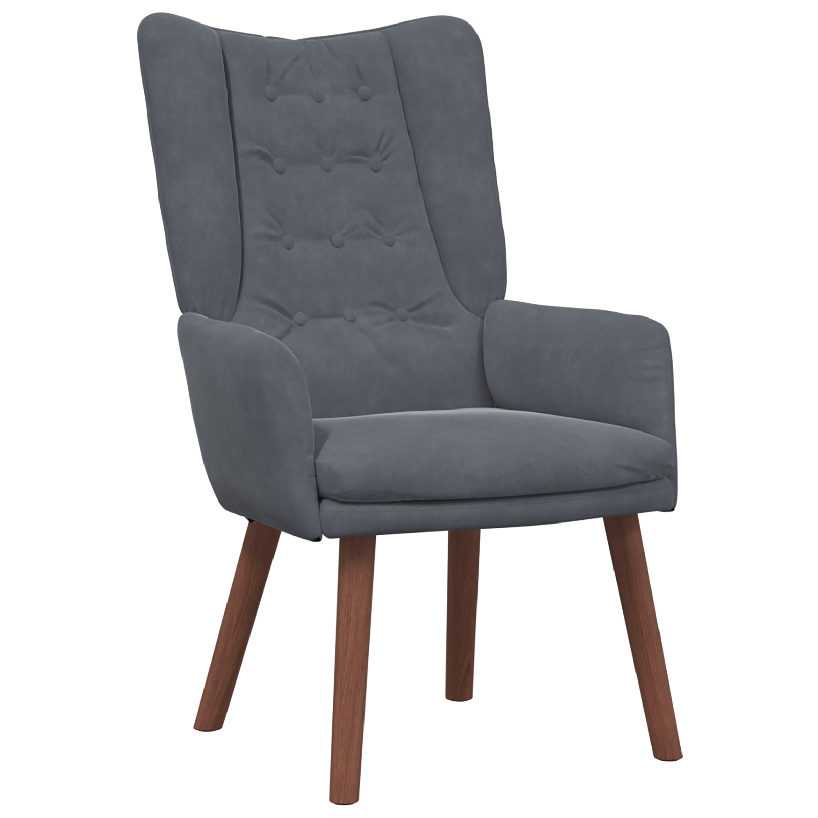 Relaxing Chair Dark Grey Velvet - Image 2