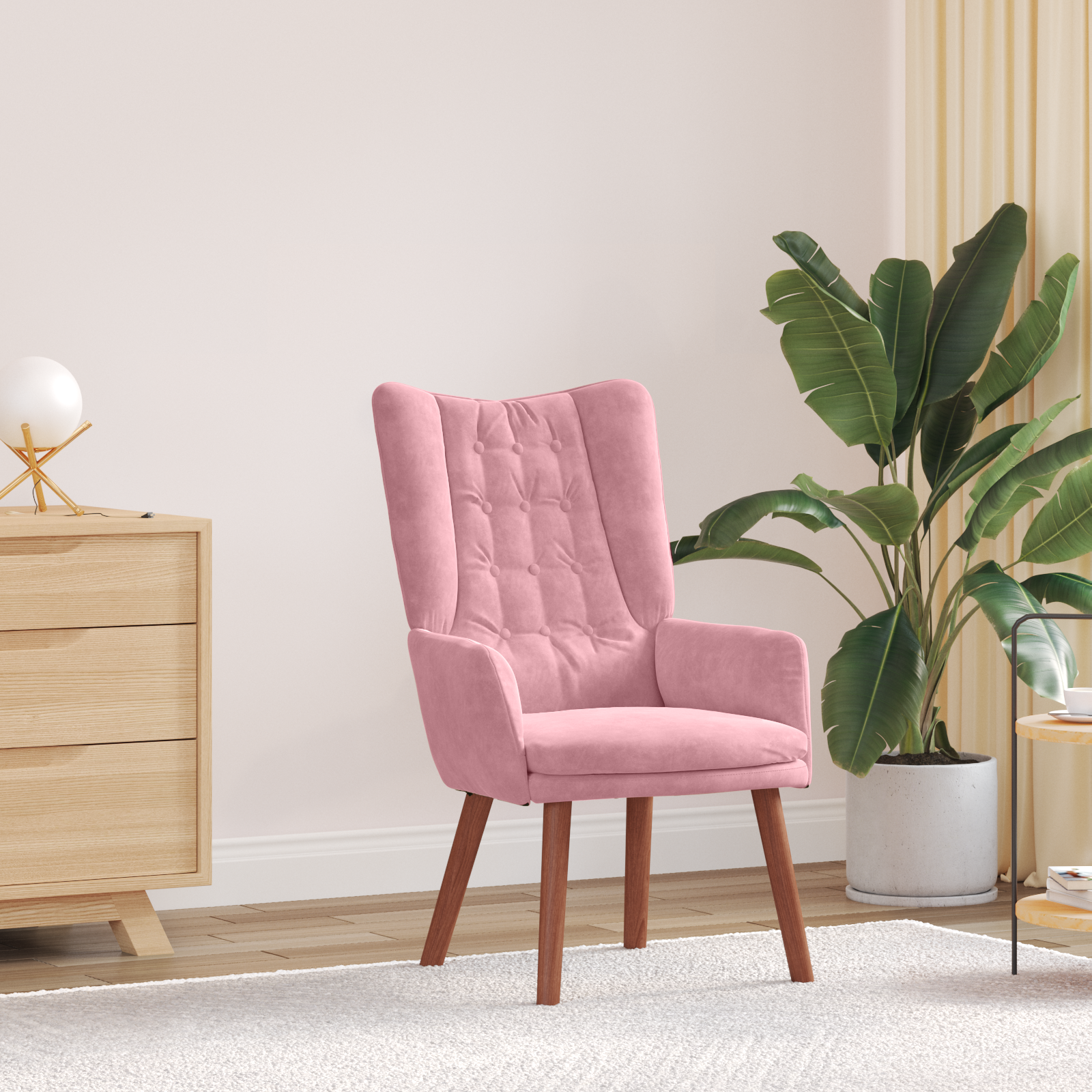 Relaxing Chair Pink Velvet