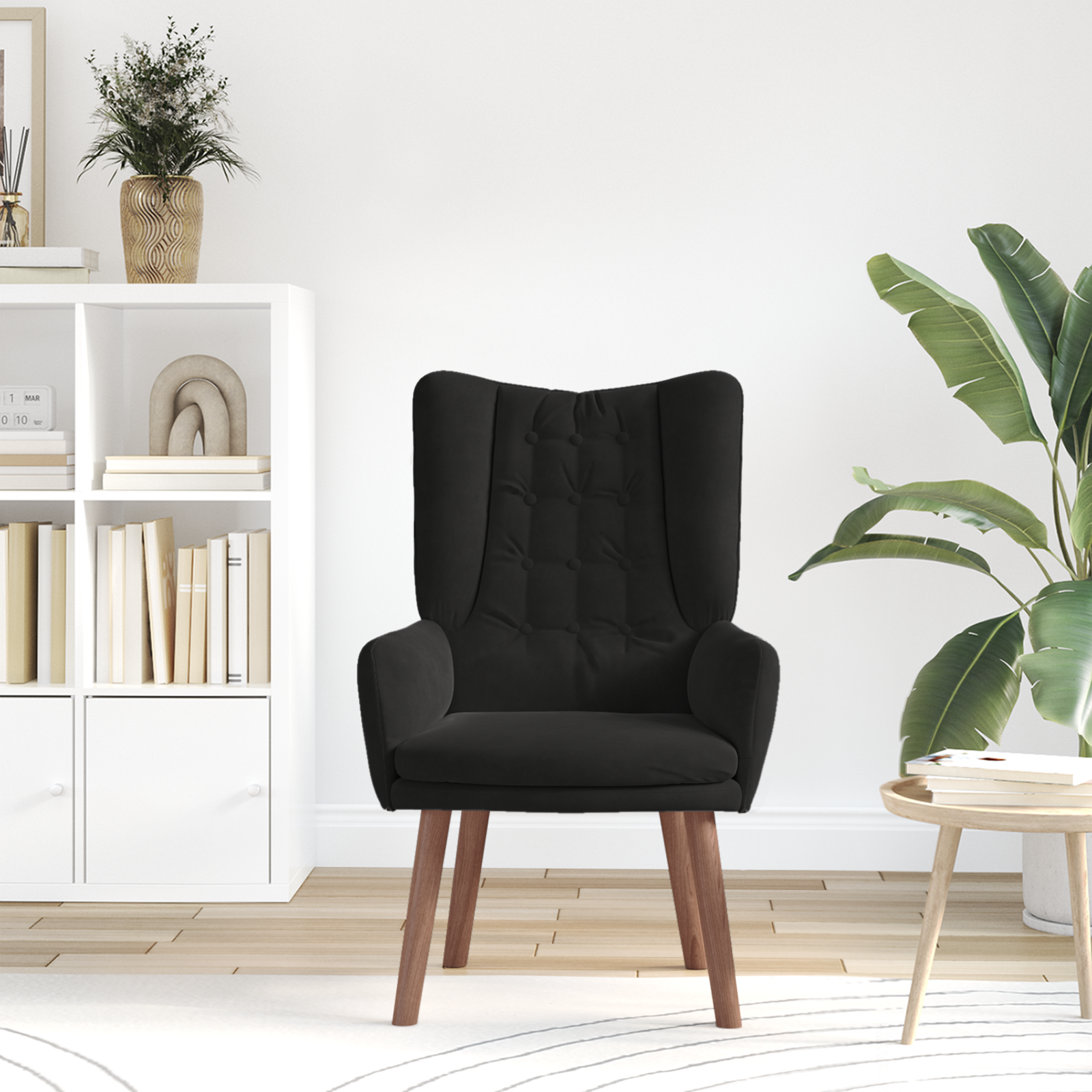 Relaxing Chair Black Velvet - Image 3