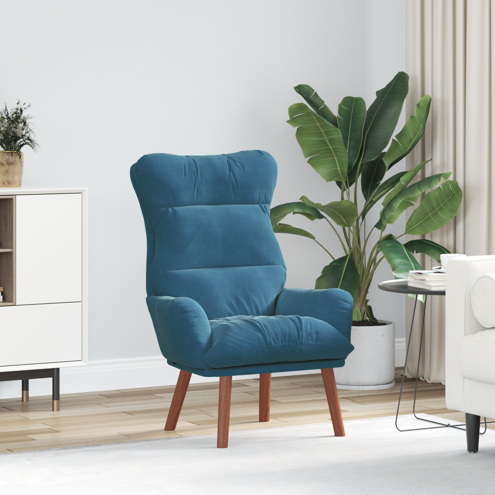 Relaxing Chair Blue Velvet