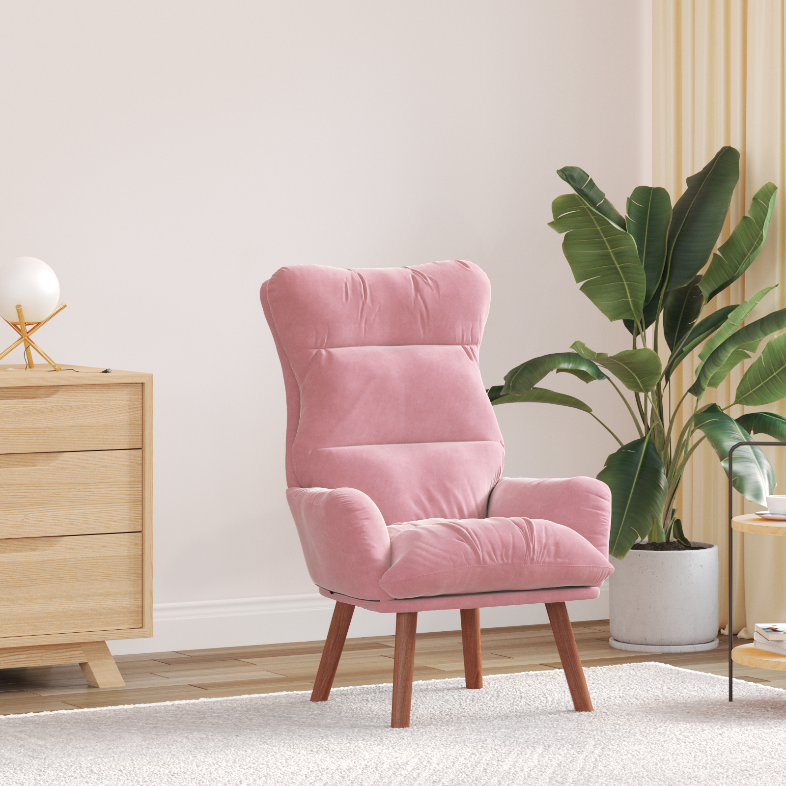 Relaxing Chair Pink Velvet