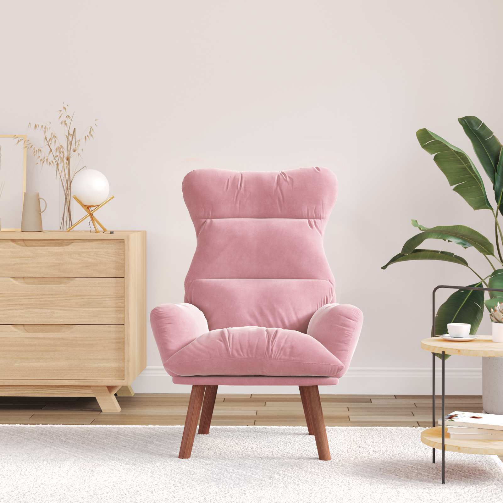 Relaxing Chair Pink Velvet - Image 3