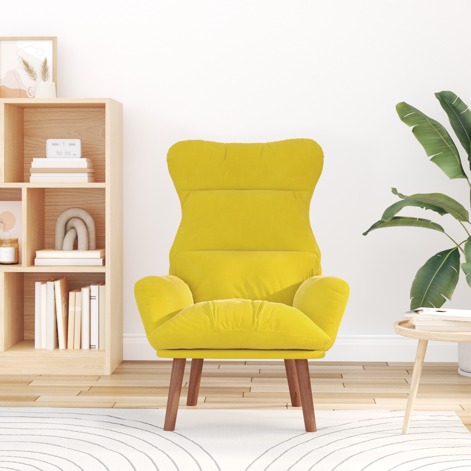 Relaxing Chair Yellow Velvet - Image 3