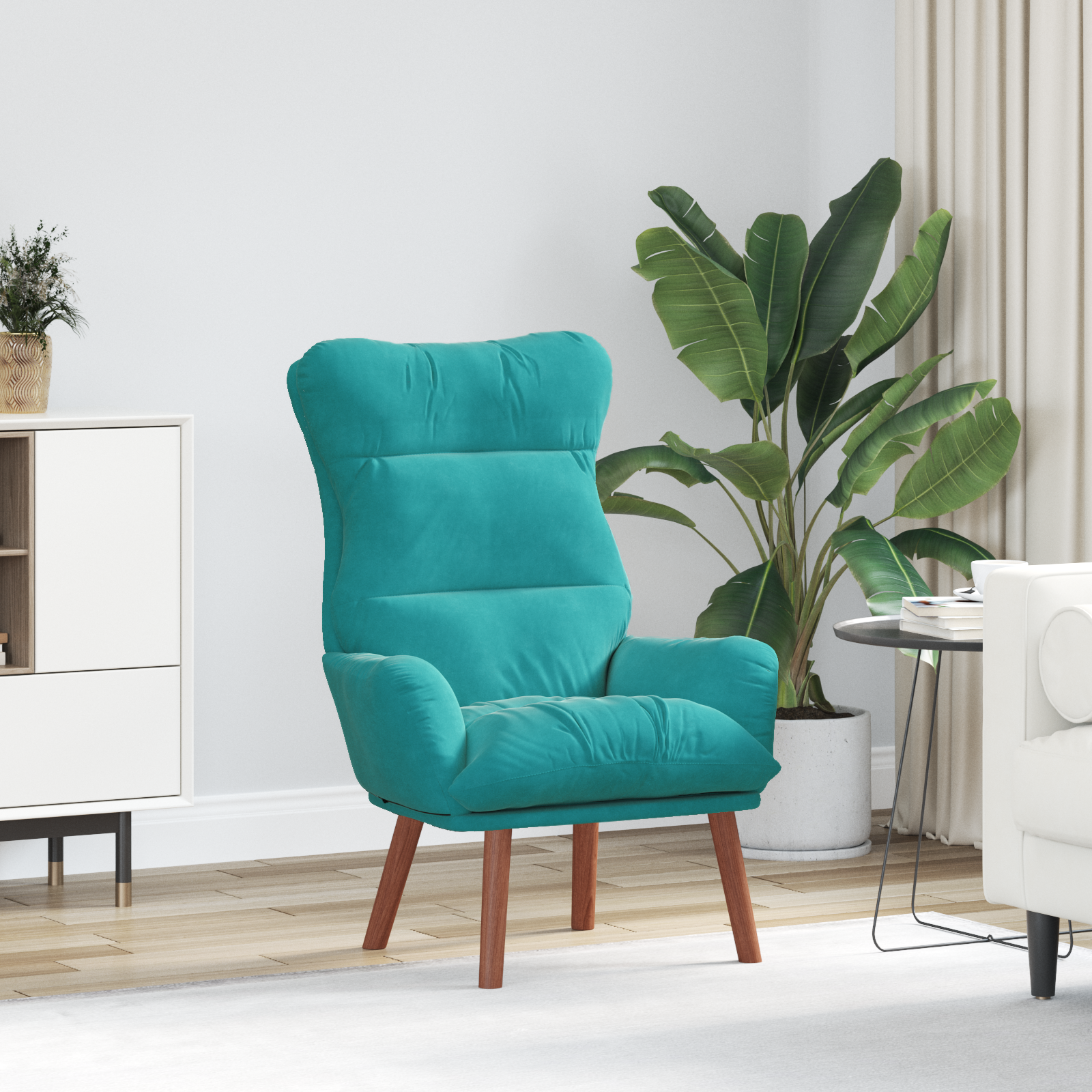 Relaxing Chair Turquoise Velvet