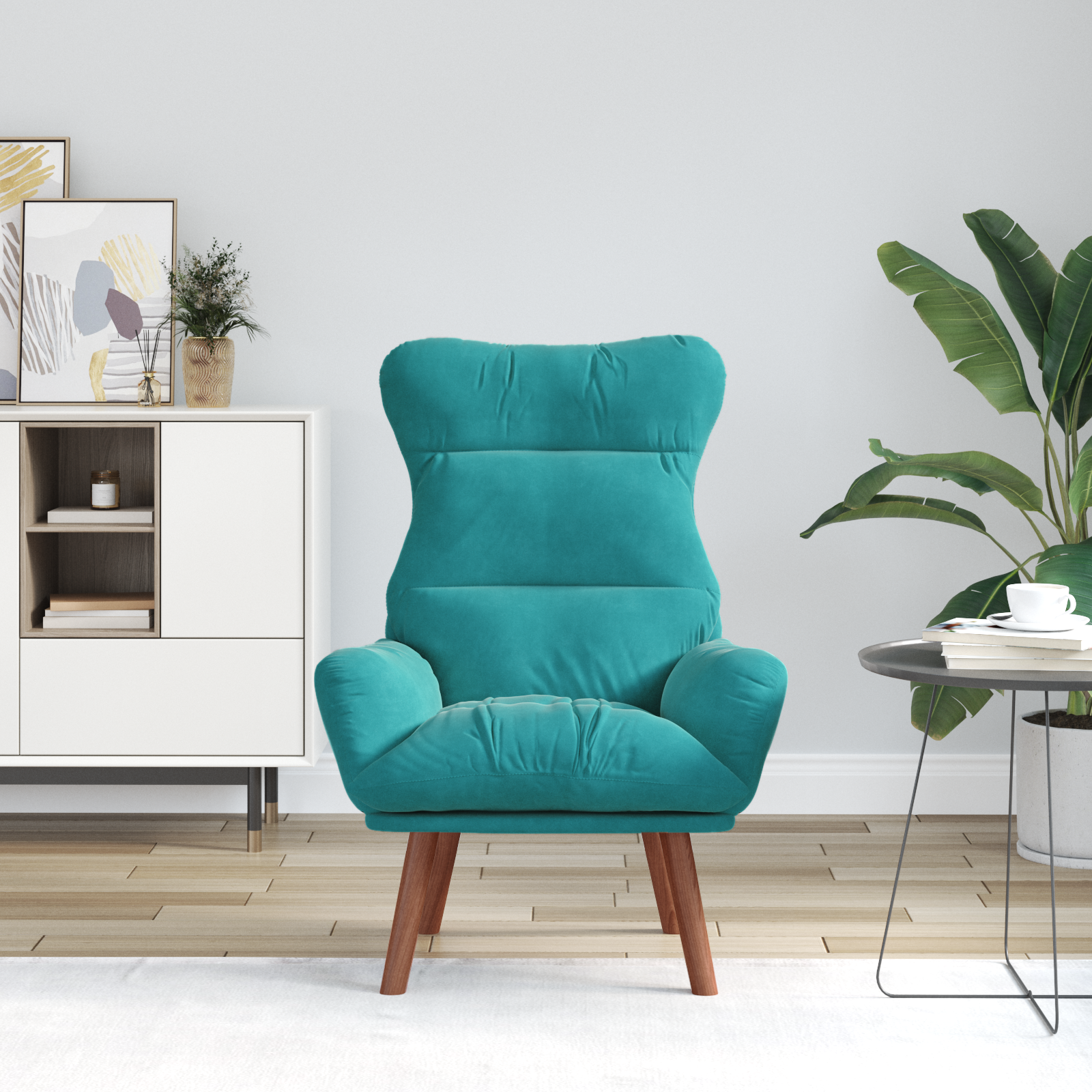 Relaxing Chair Turquoise Velvet - Image 3