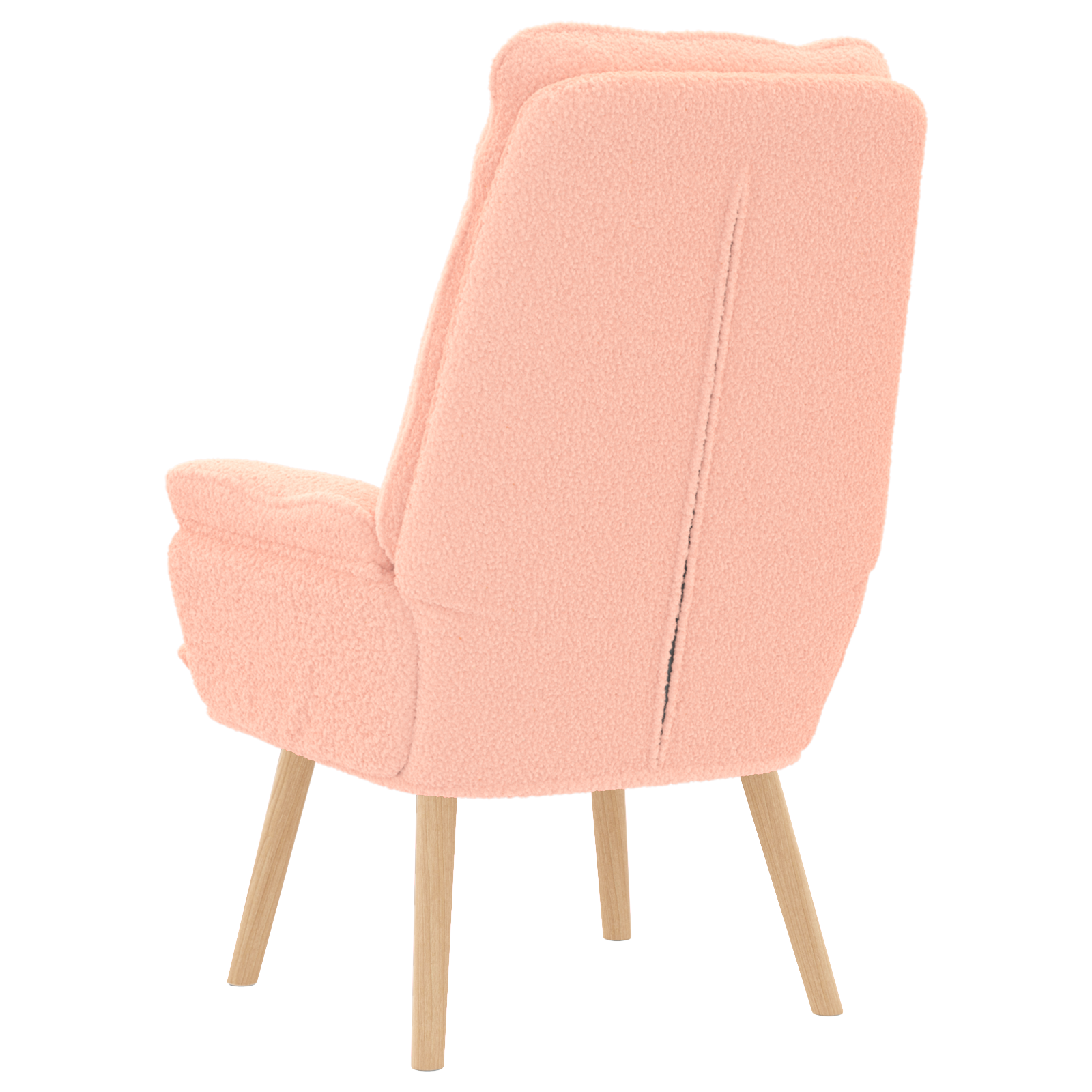 Relaxing Chair Pink Curly Wool-like Fabric - Image 6