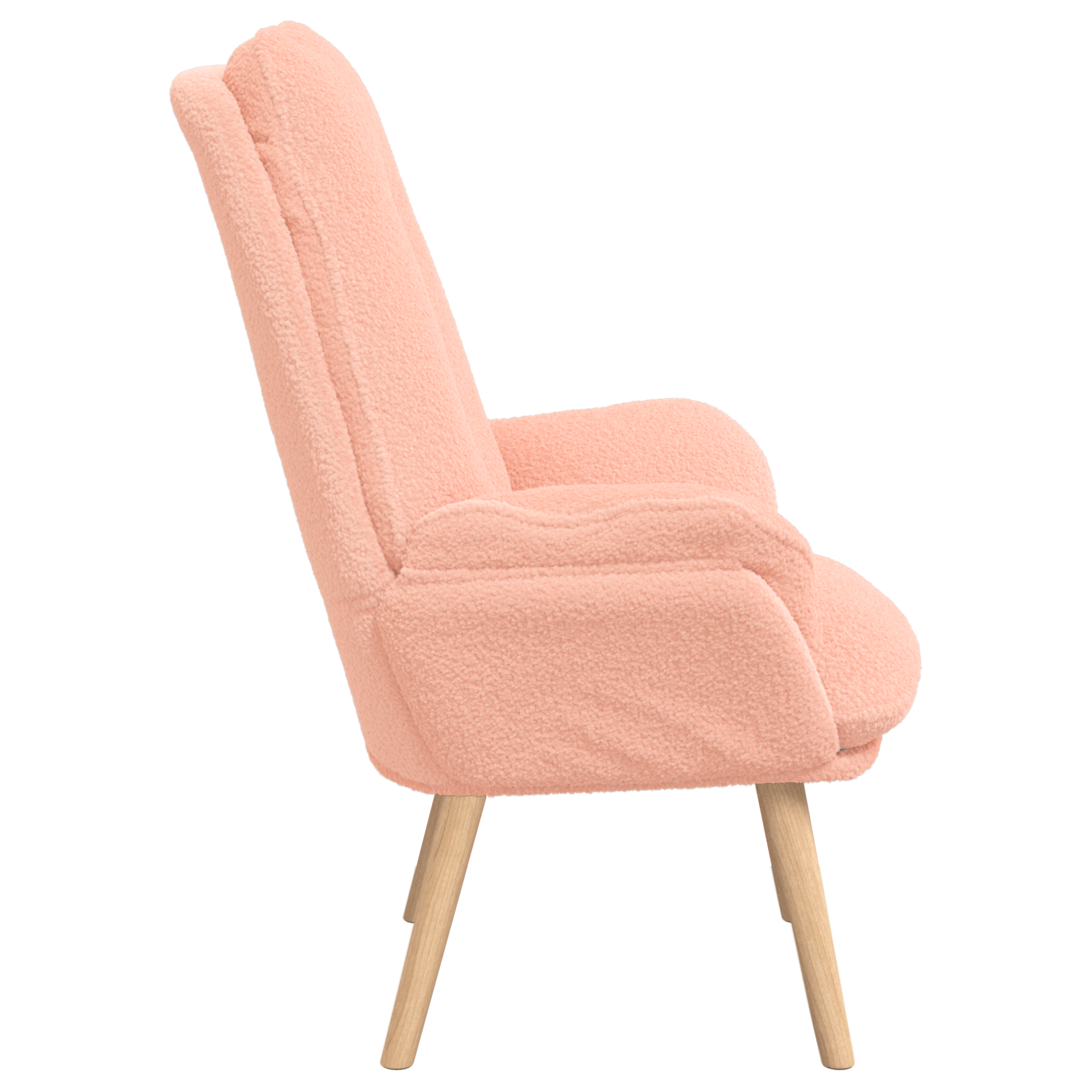 Relaxing Chair Pink Curly Wool-like Fabric - Image 5