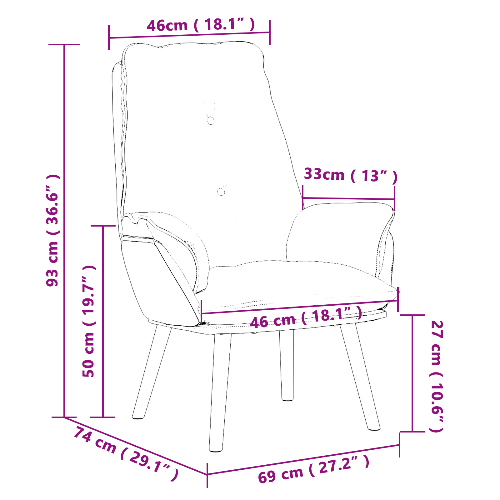 Relaxing Chair Brown Fabric - Image 8